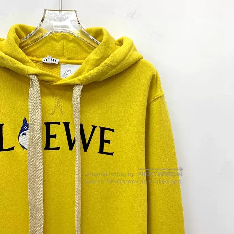 Loewe Loewe Yellow Logo Embroidered Cotton Hooded Drawstring Lon Size XS / US 0-2 / IT 36-38 - 3 Thumbnail