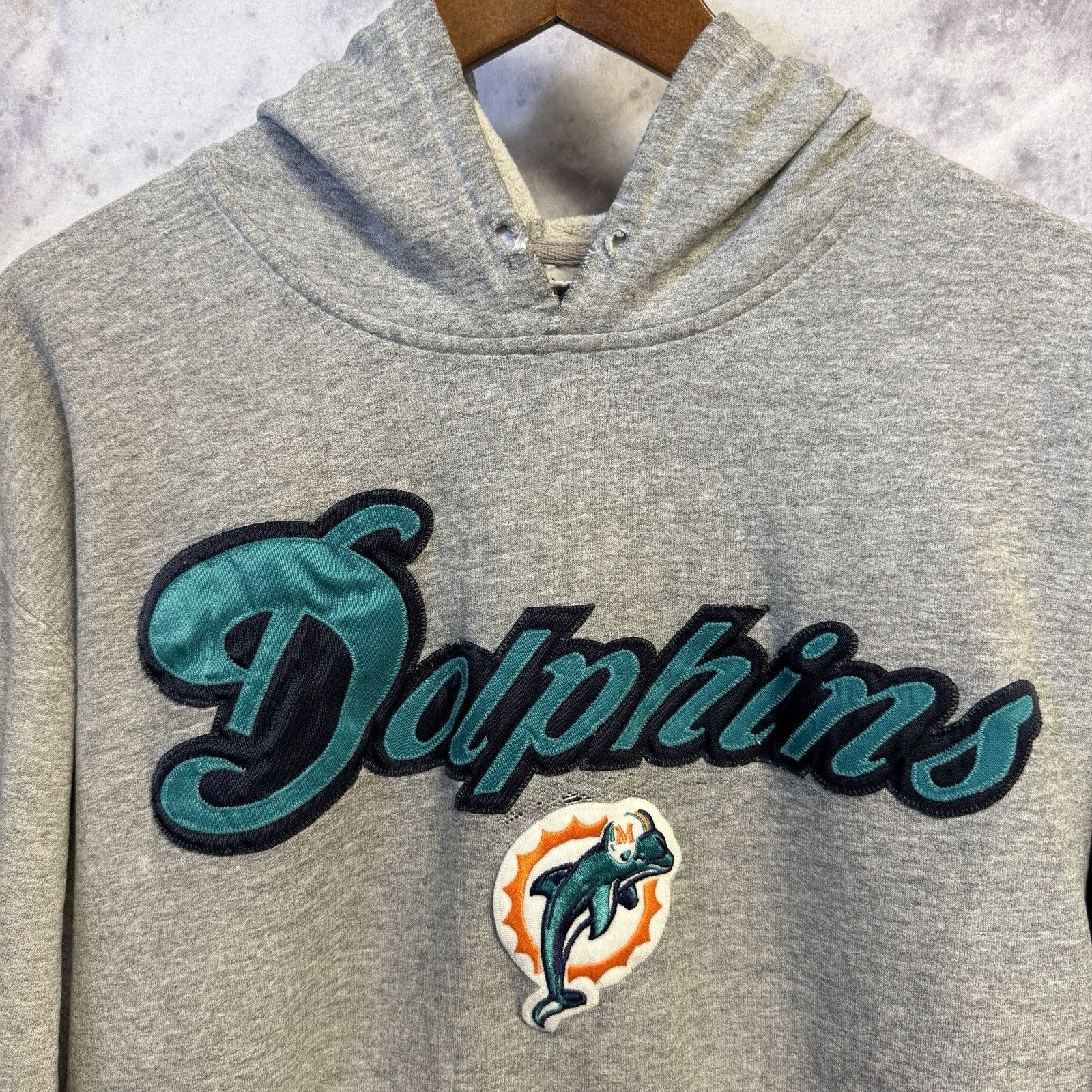 NFL × Vintage Vintage Miami Dolphins Hoodie Sweatshirt Mens Large Gray Emb Size US L / EU 52-54 / 3 - 3 Thumbnail
