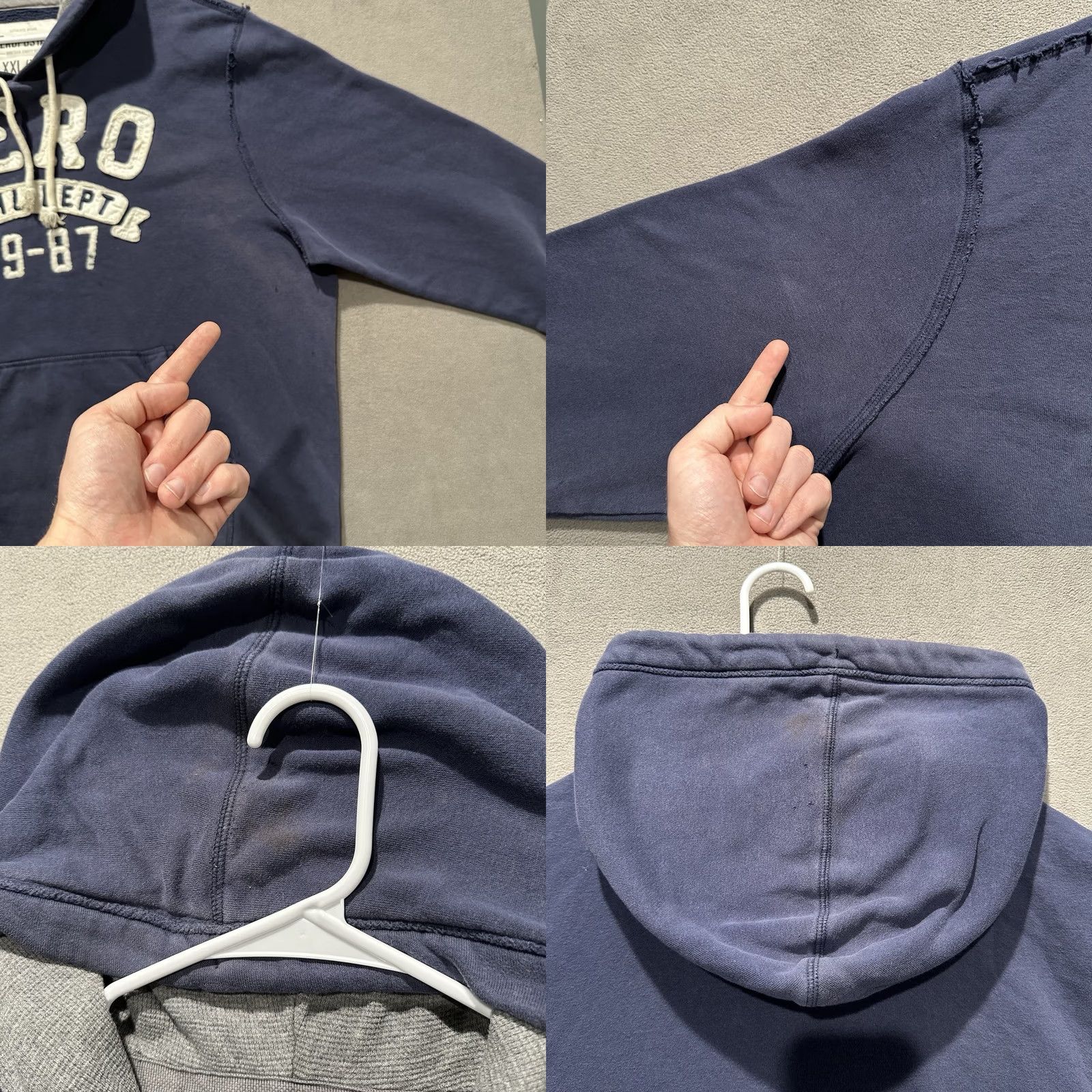 Aeropostale Aeropostale Sweatshirt Mens 2XL Navy Blue Waffle Knit Hood Athletic Department Size US XXL / EU 58 / 5 - 8 Thumbnail