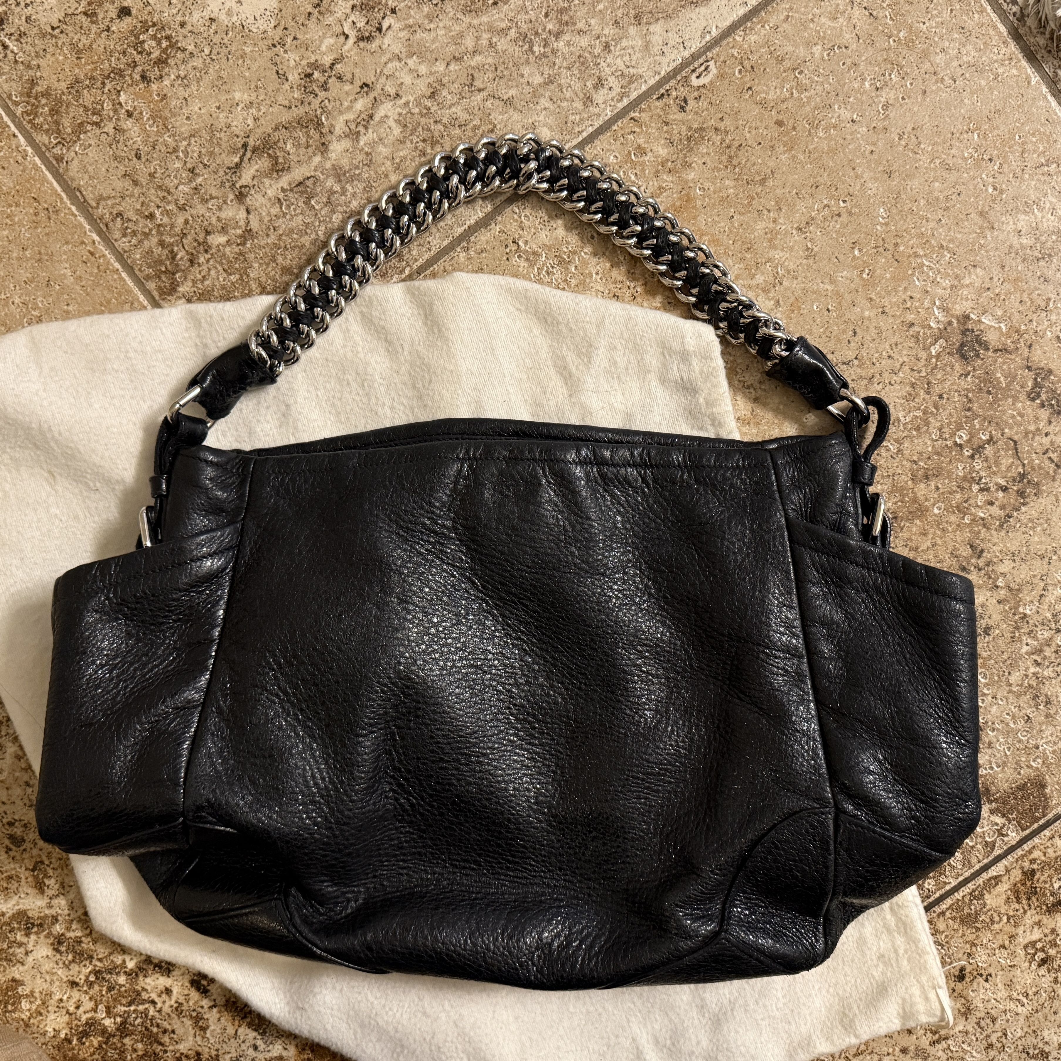Prada Prada black shimmery leather chain bag Size ONE SIZE - 9 Thumbnail