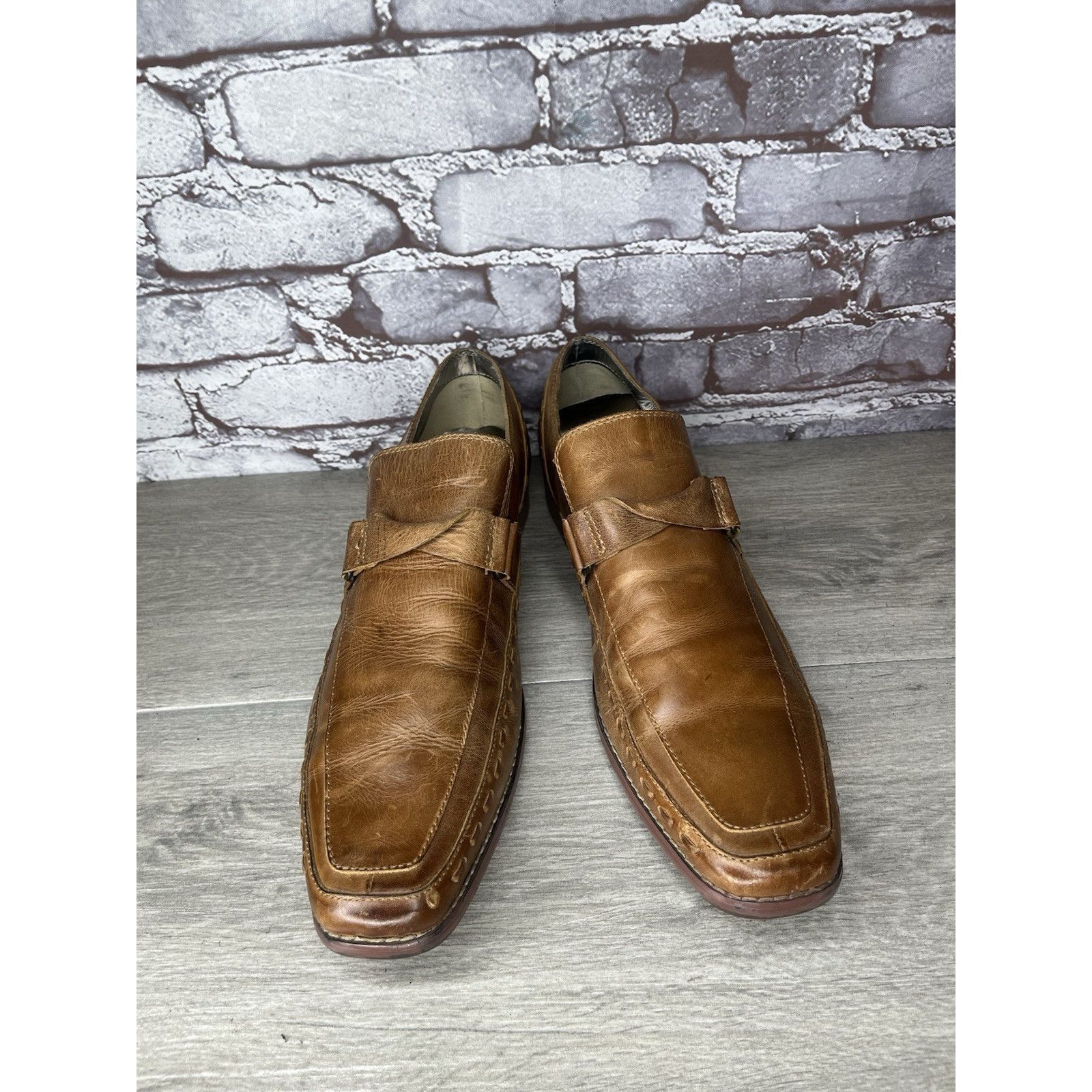 Mark Nason Lounge Mark Nason Brown Leather Square Toe Loafers Dress Sho Size US 11 / EU 44 - 11 Thumbnail