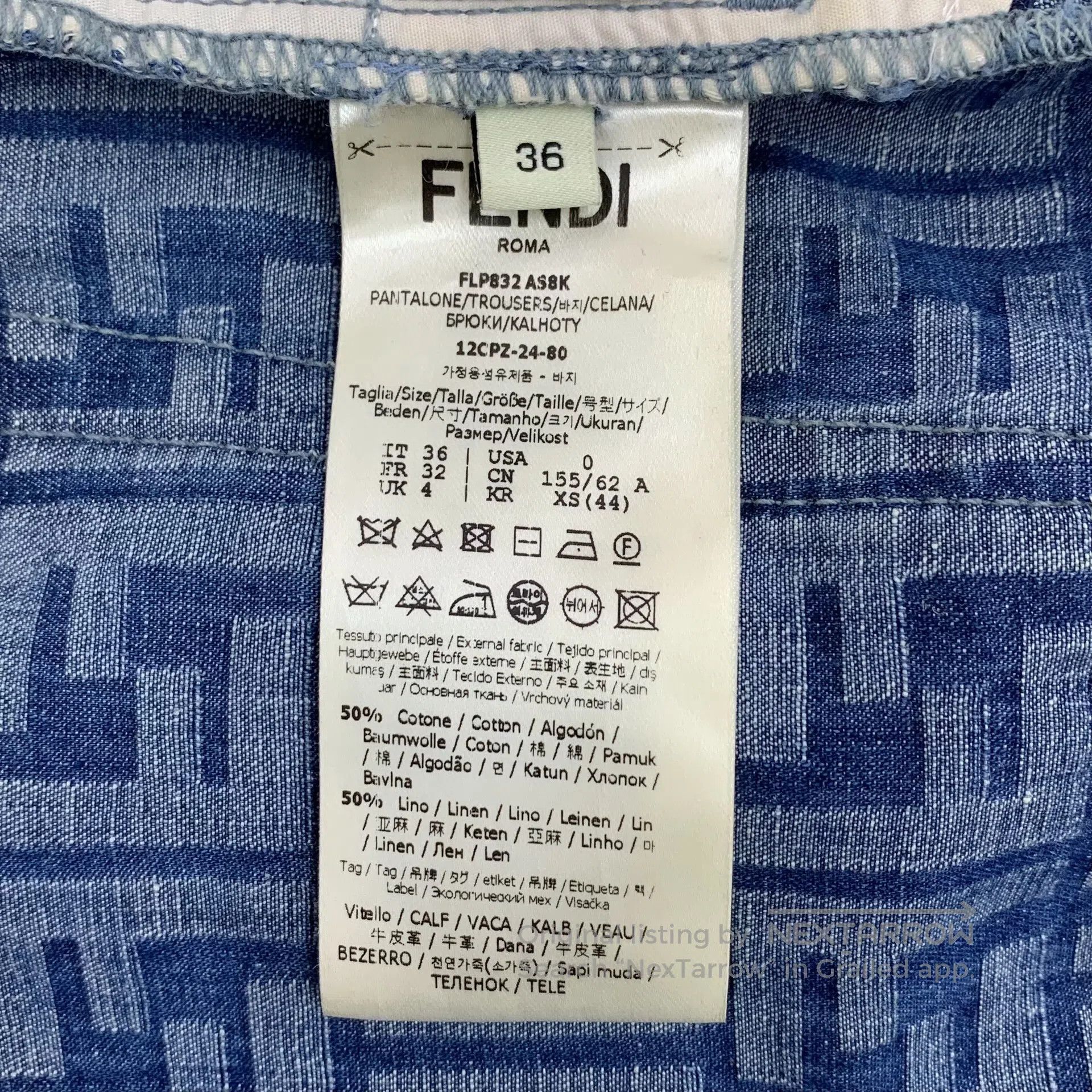 Fendi FENDI Deep blue double F jacquard cotton casual denim long Size US 36 / EU 52 - 9 Thumbnail