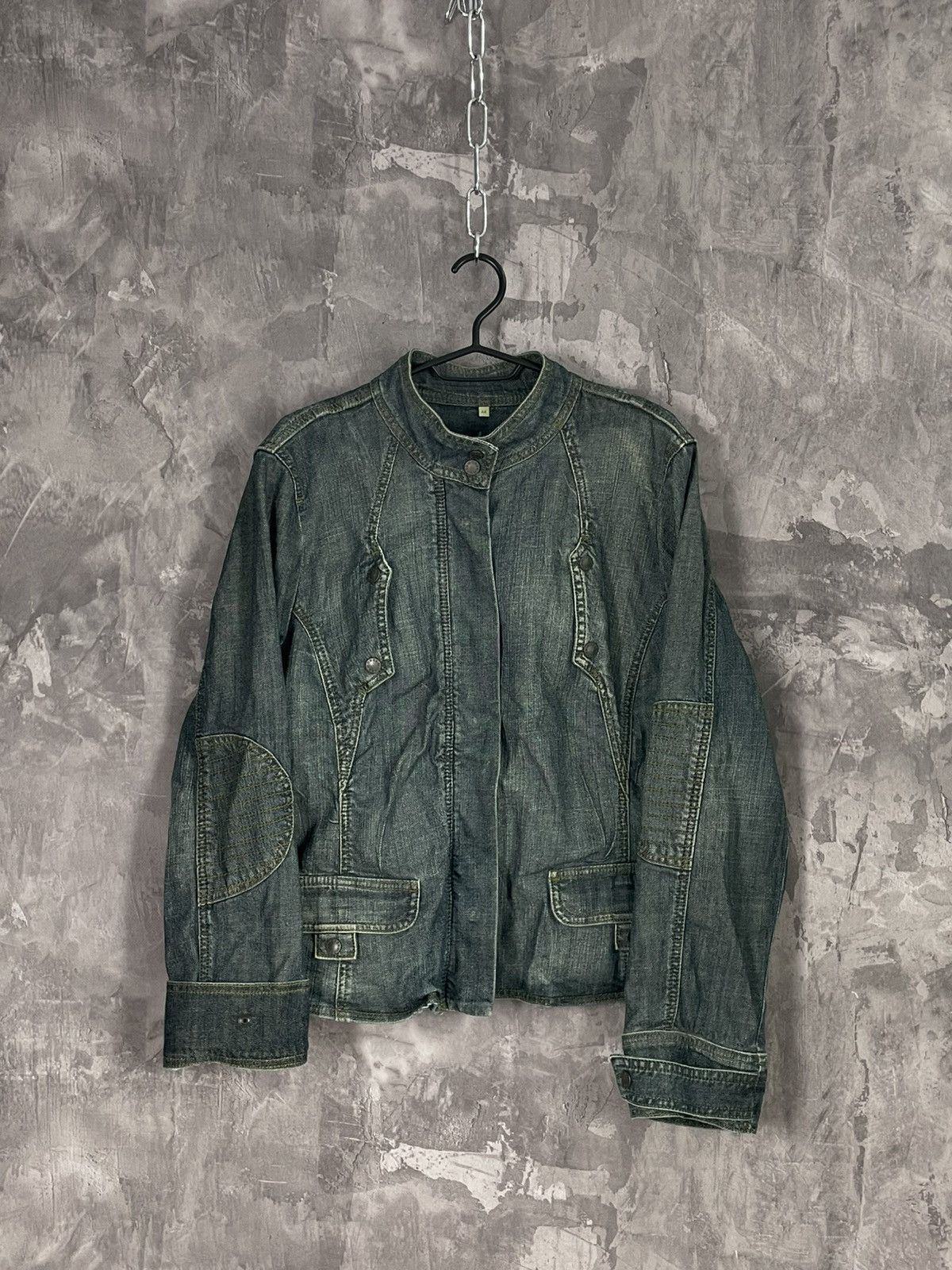 If Six Was Nine × Japanese Brand × Le Grande Bleu (L.G.B.) Avant Garde Japan Vintage Y2K Crazy Faded Denim Jacket Size M / US 6-8 / IT 42-44 - 1 Thumbnail