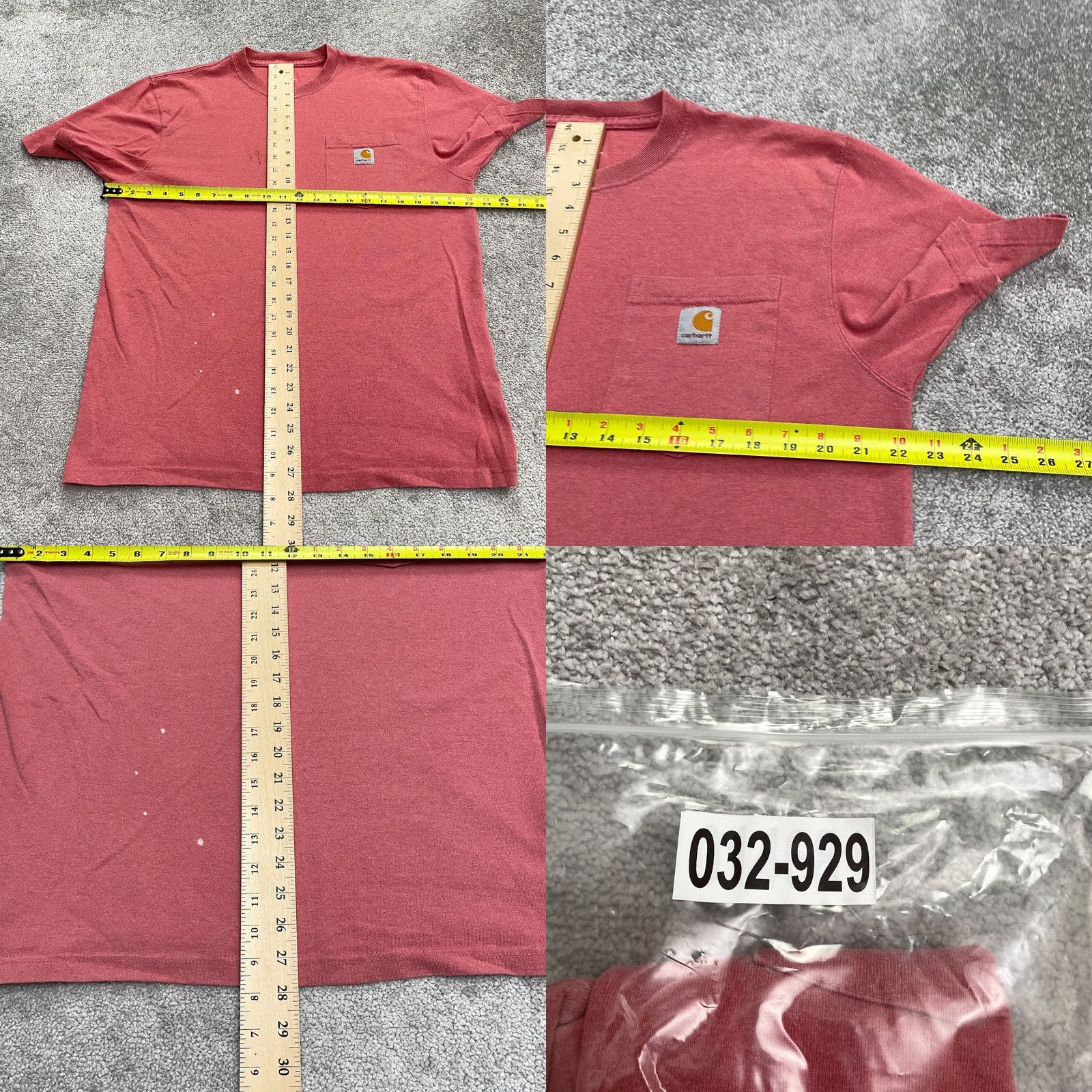 Carhartt VINTAGE Carhartt K87 Original Fit T-Shirt Mens Medium Orange Crew Neck Pocket Tee Size US M / EU 48-50 / 2 - 8 Thumbnail