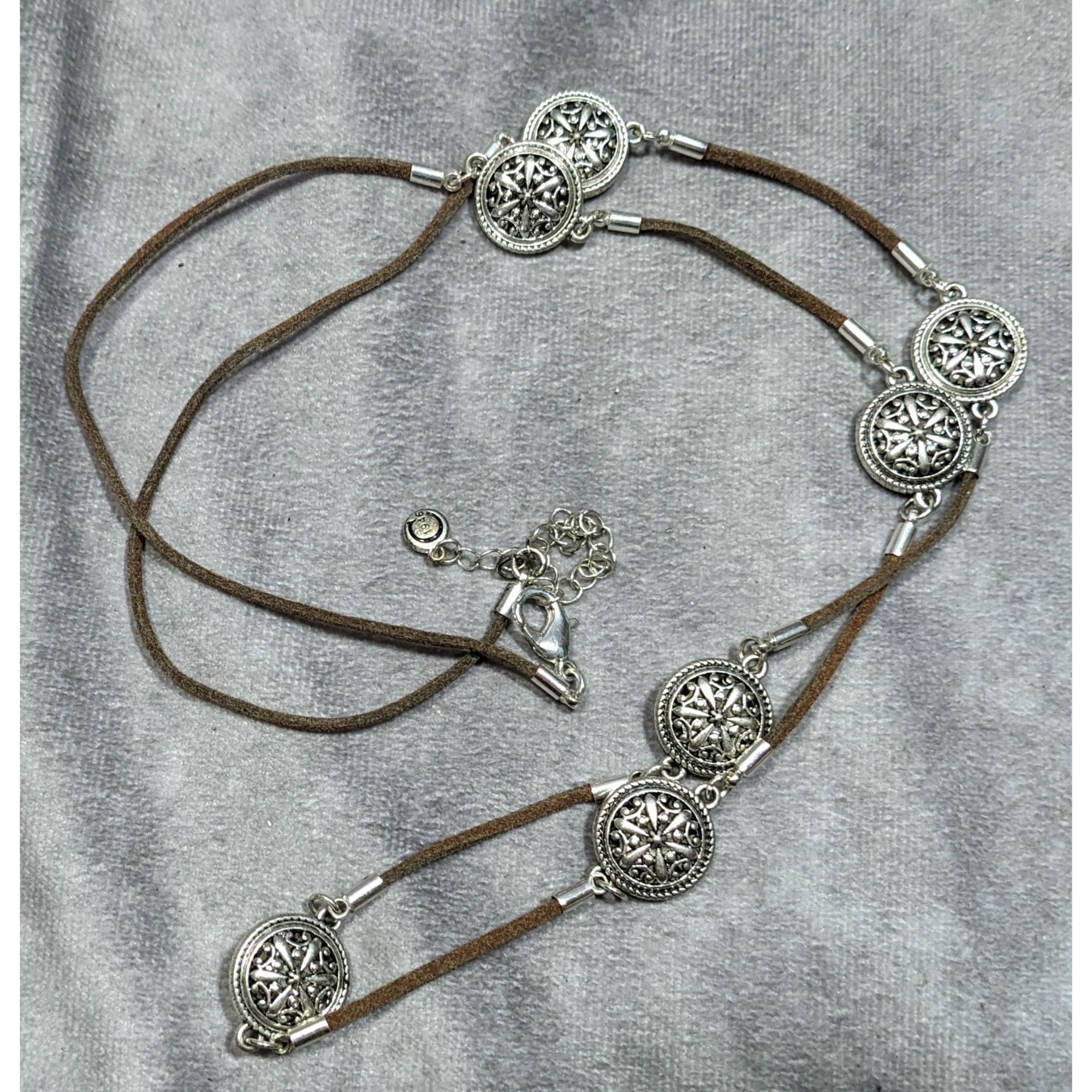 Other 1946 collection Brown And Silver Tone Medallion Station Neck Size ONE SIZE - 5 Thumbnail