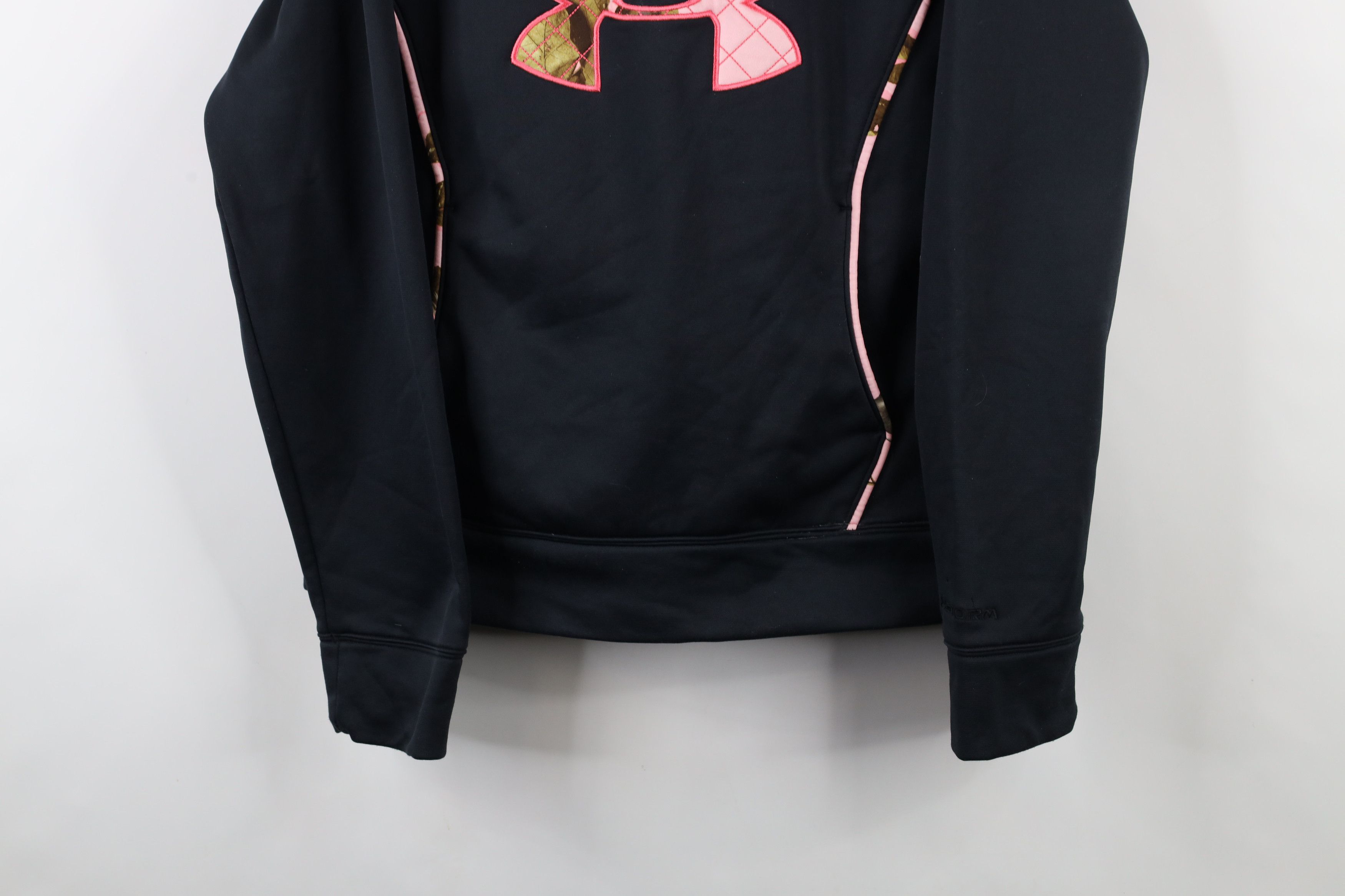 Under Armour × Vintage Under Armour Storm Fitted Big Logo Camouflage Hoodie Black Size L / US 10 / IT 46 - 3 Thumbnail