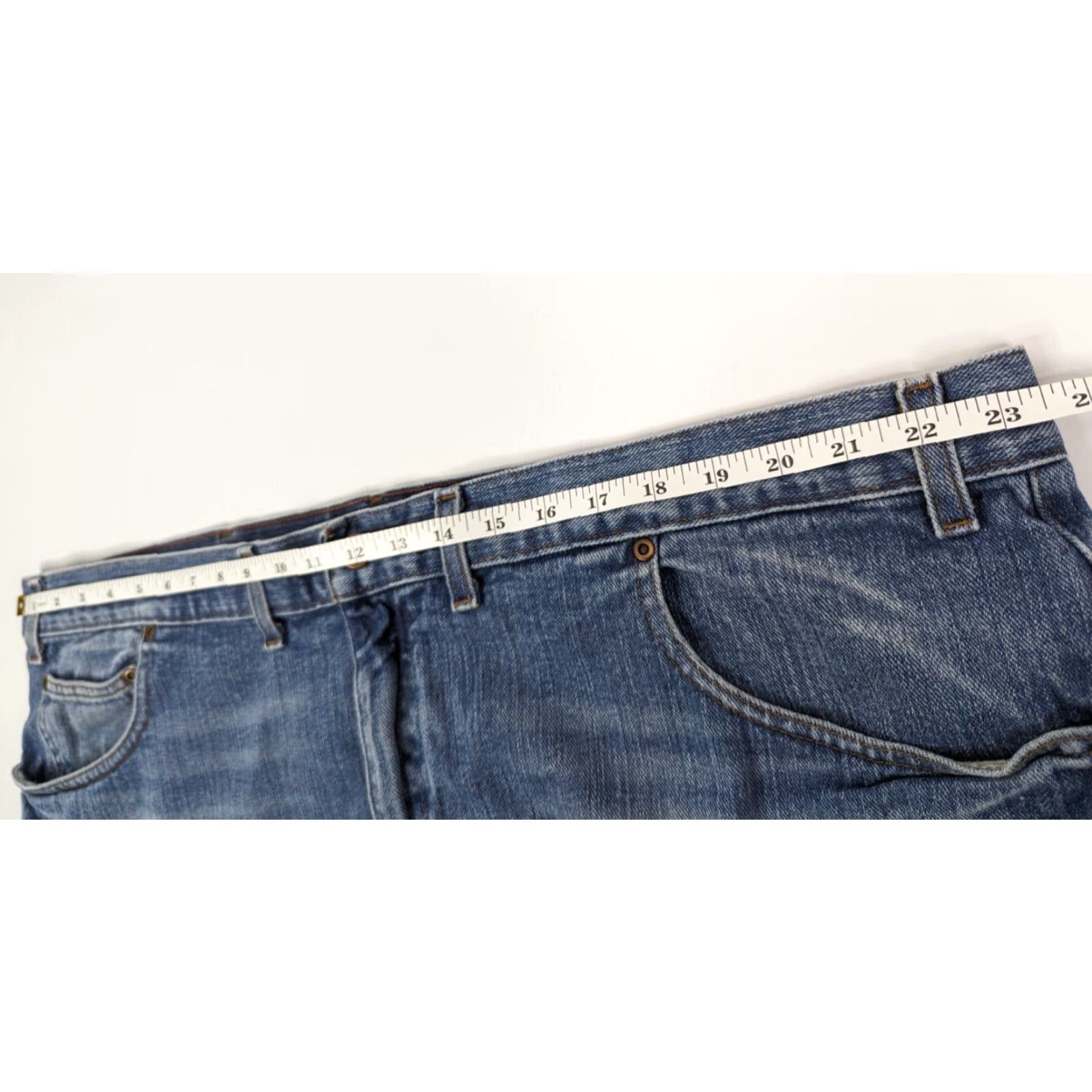 Vintage Foundry Mens Denim Shorts Blue 48 Cotton Straight Flat Front Pockets Logo Embroidered Button Casual Vintage No Size US 32 / EU 48 - 6 Thumbnail