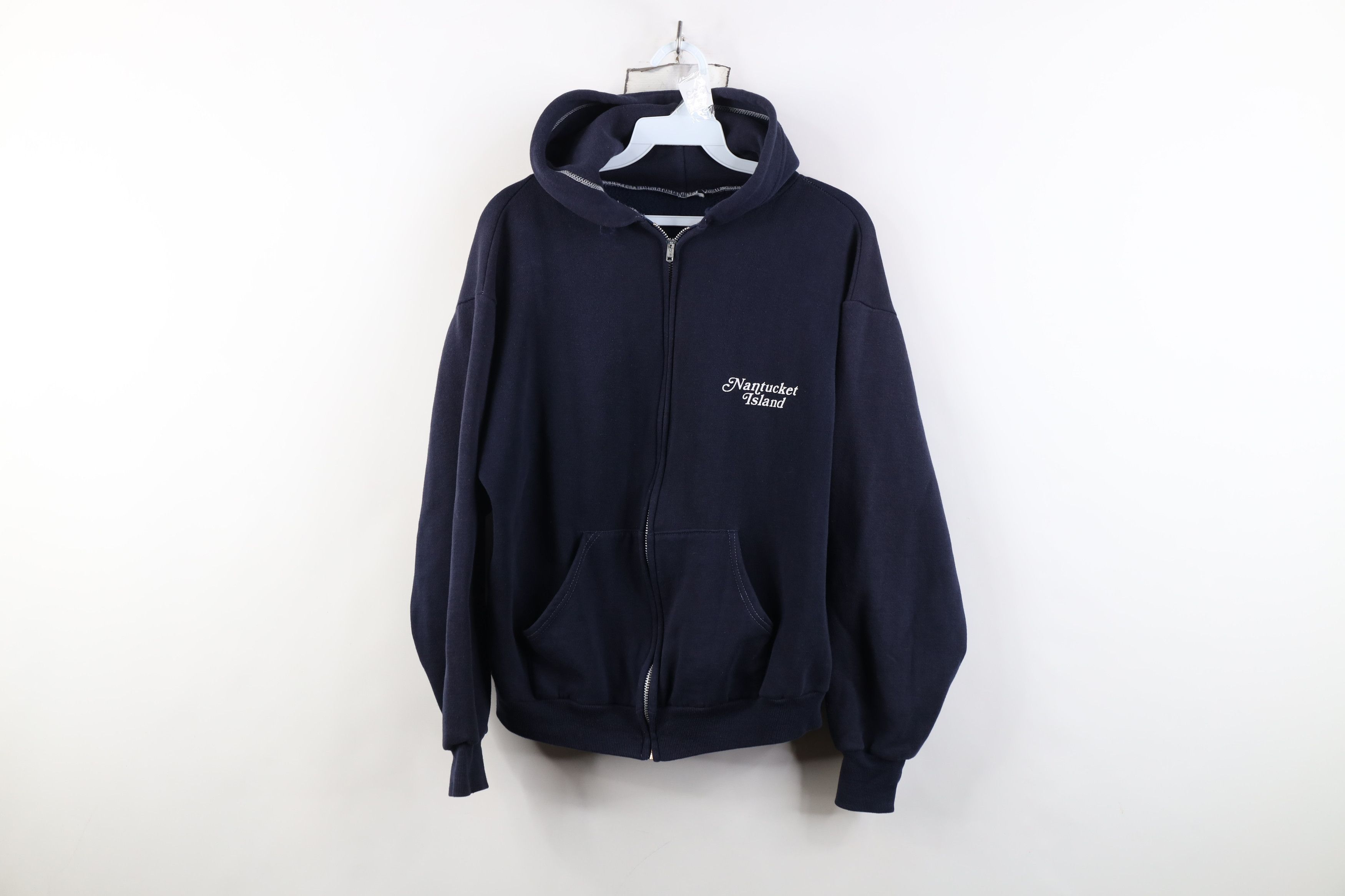 Vintage Vintage 70s Streetwear Nantucket Island Full Zip Hoodie USA Size US M / EU 48-50 / 2 - 1 Thumbnail
