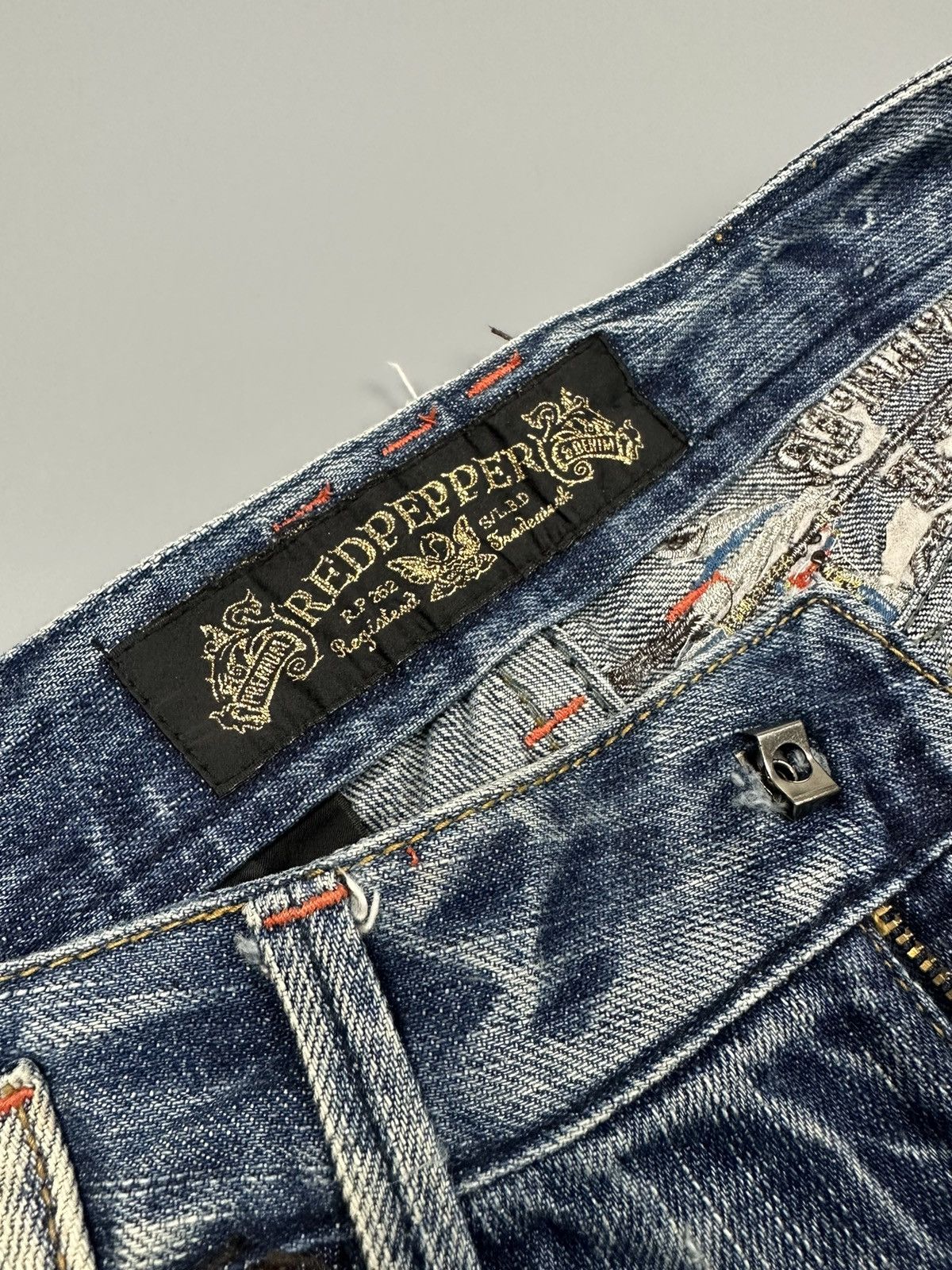 🔥Rare🔥Red Pepper Whiskered Baggy Flared Jeans