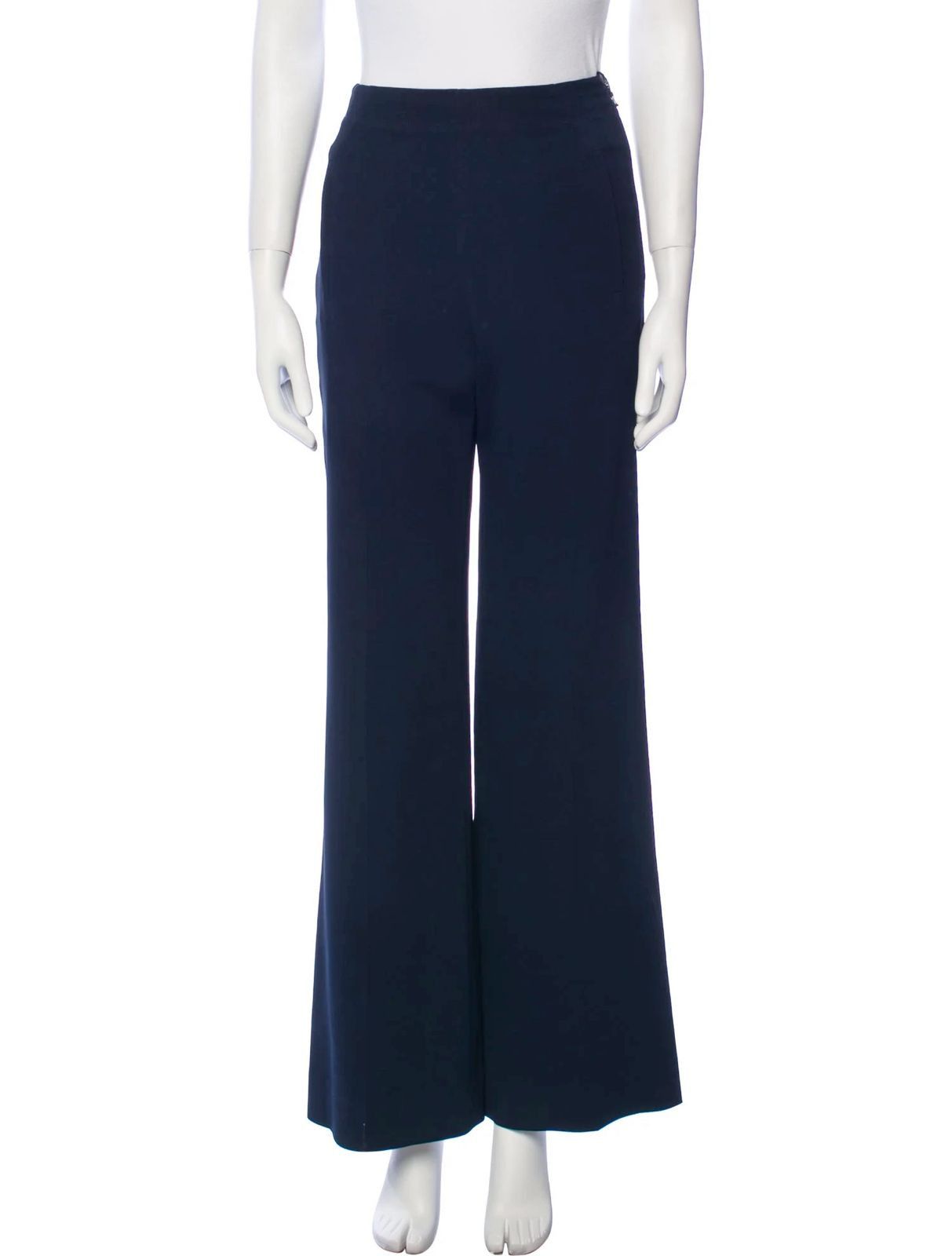Roland Mouret Roland Mouret Blue Wide Leg High-Rise Pants – Size 2 Size 26" / US 2 / IT 38 - 2 Thumbnail