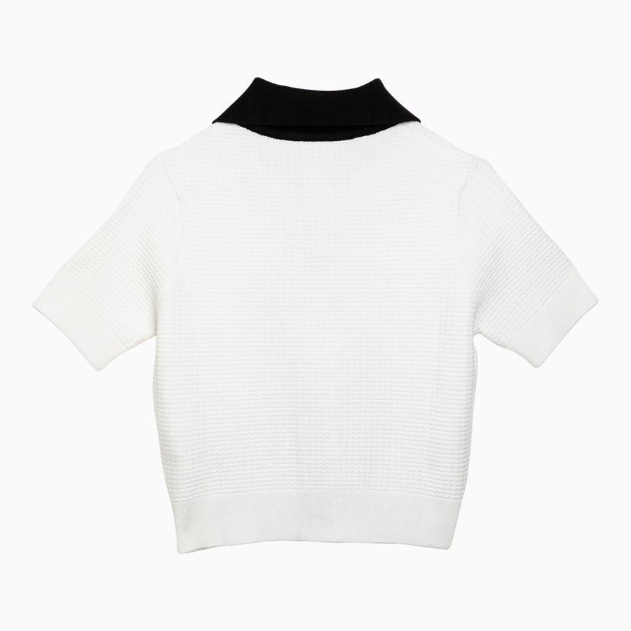 Patou o1d2blof0924 Cotton Cardigans in White Size M / US 6-8 / IT 42-44 - 2 Thumbnail