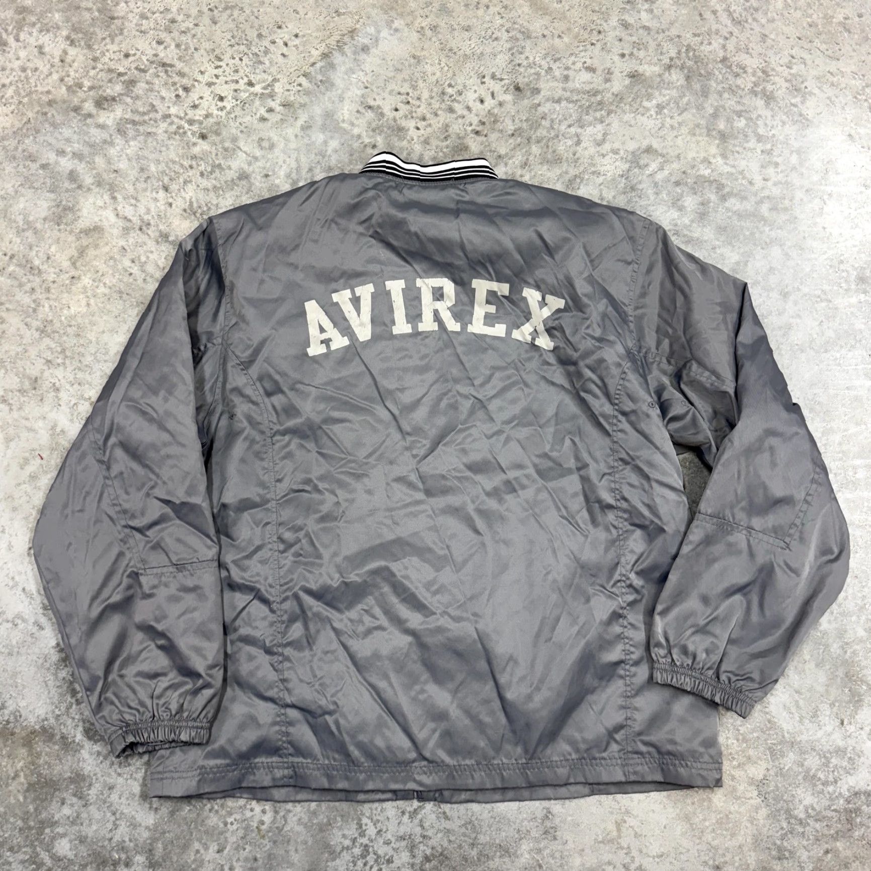 Avirex Avirex Jacket Mens XL Gray Bomber Zip Front 75 Patch Logo Nylon Streetwear Size US XL / EU 56 / 4 - 3 Thumbnail