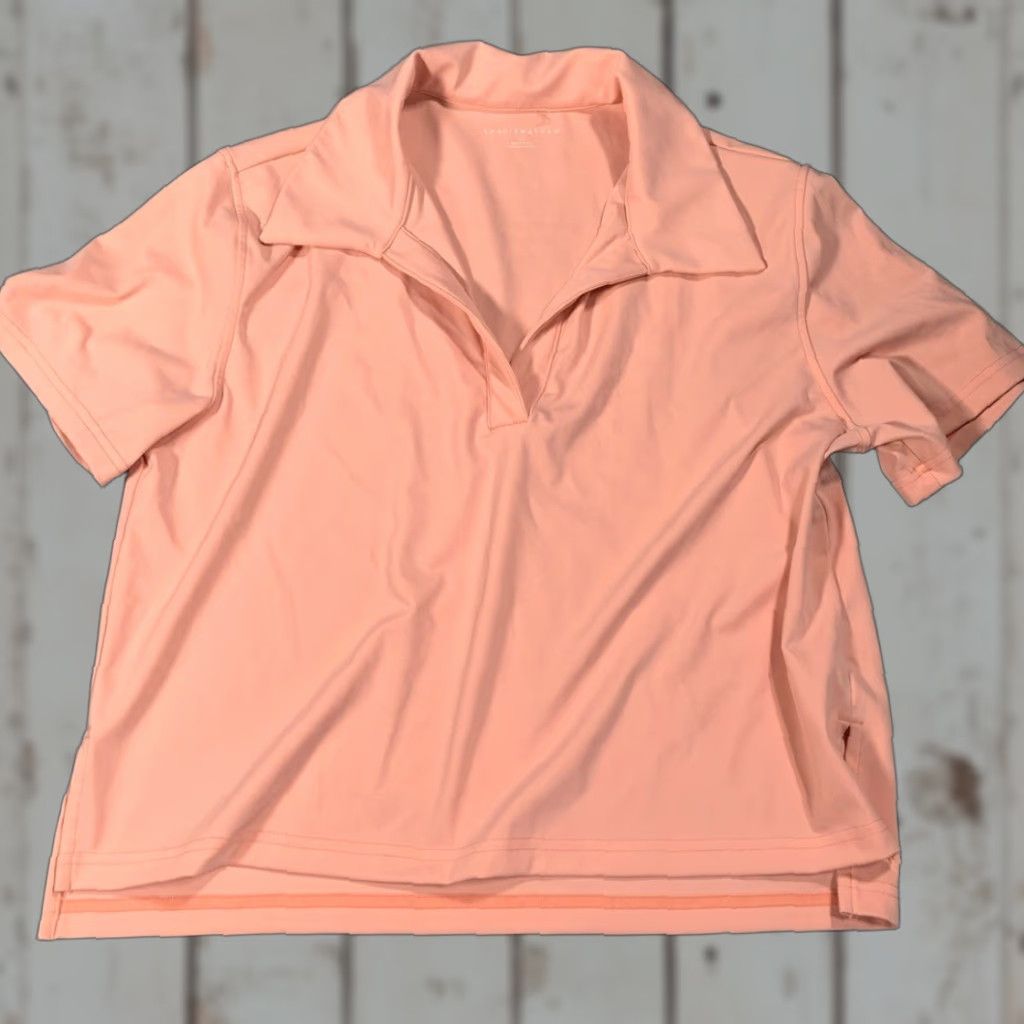 TravisMathew Travis Mathew polo cropped small Women T-Shirt S Orange Golf Polo Shirt Cropped Small Women's Travis Mathew Orange Polo T-Shirt Size S / US 4 / IT 40 - 1 Thumbnail