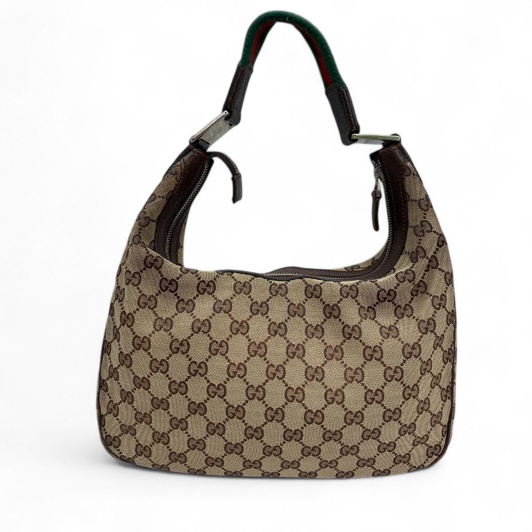 Gucci Gucci - Hobo Handbag Shoulder Bag Monogram Brown Leather GG Size ONE SIZE - 3 Thumbnail