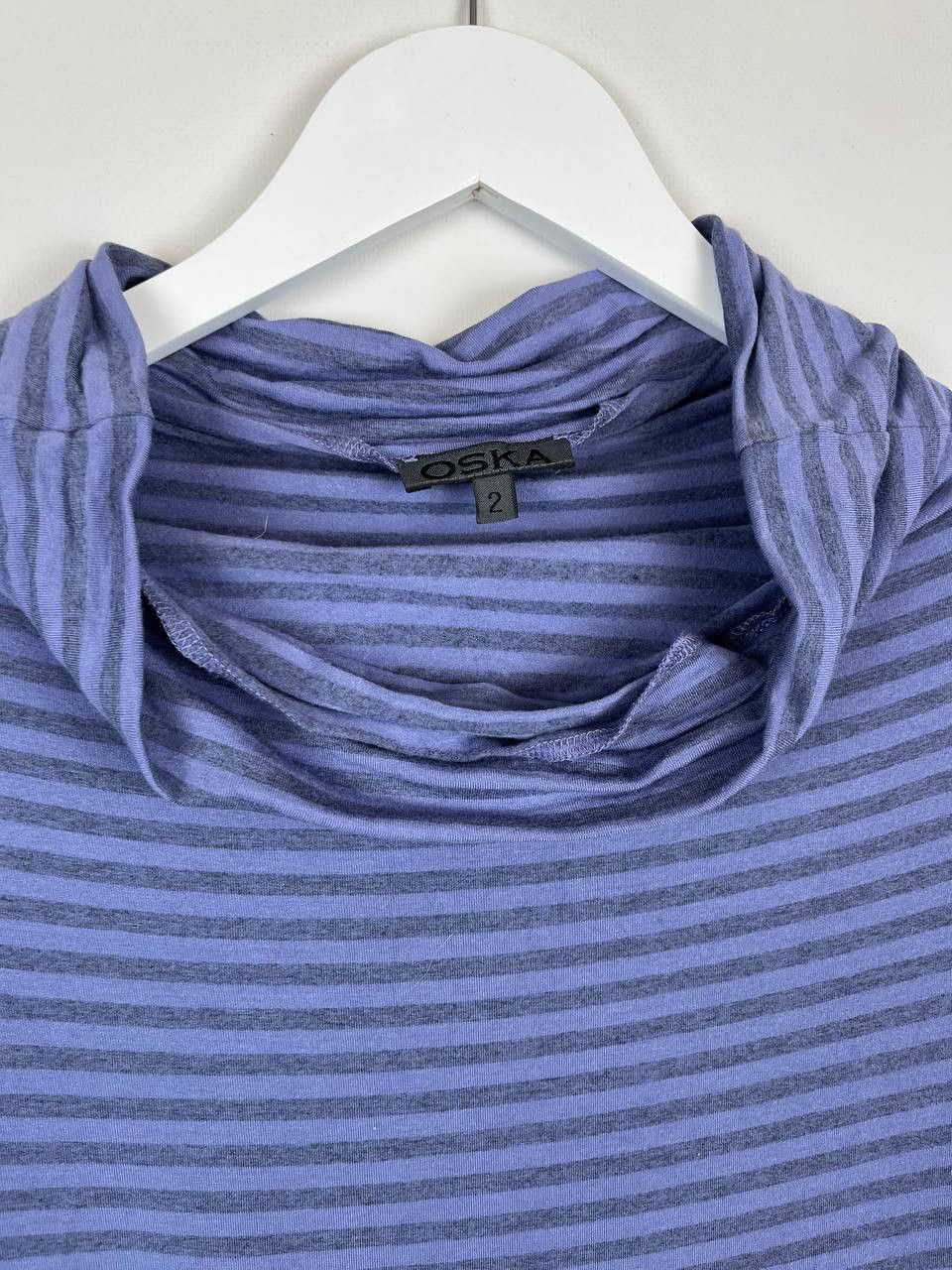 OSKA OSKA Germany Blue Striped Cowl Neck Top Size 2 M Lagenlook Size M / US 6-8 / IT 42-44 - 7 Thumbnail