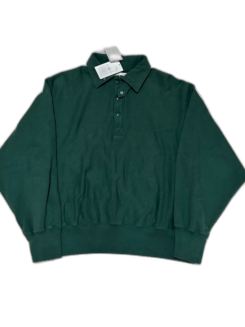 Japanese Brand Stylish Green Polo Sweatshirt with Button Closure Size US M / EU 48-50 / 2 - 1 Thumbnail