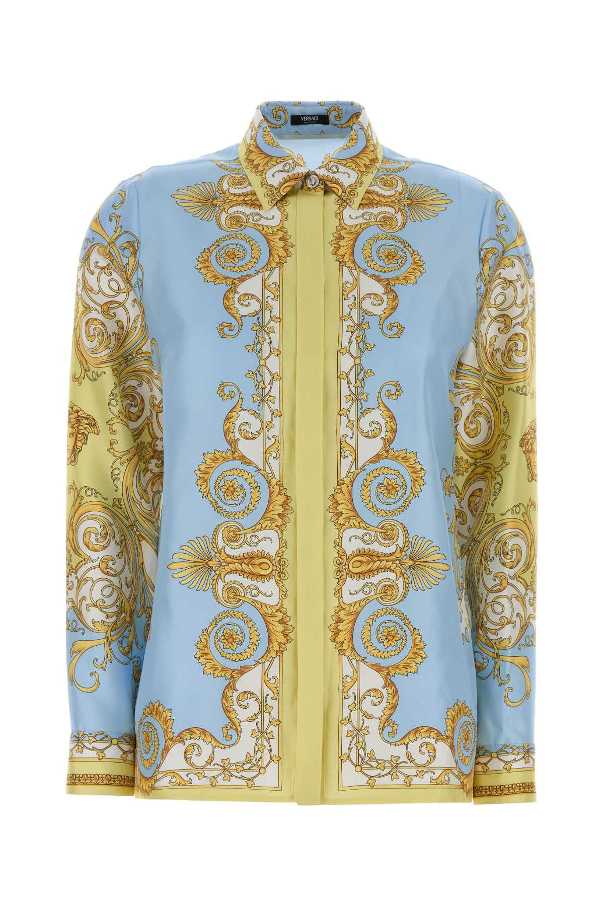 Versace Printed Silk Shirt Size L / US 10 / IT 46 - 1 Thumbnail
