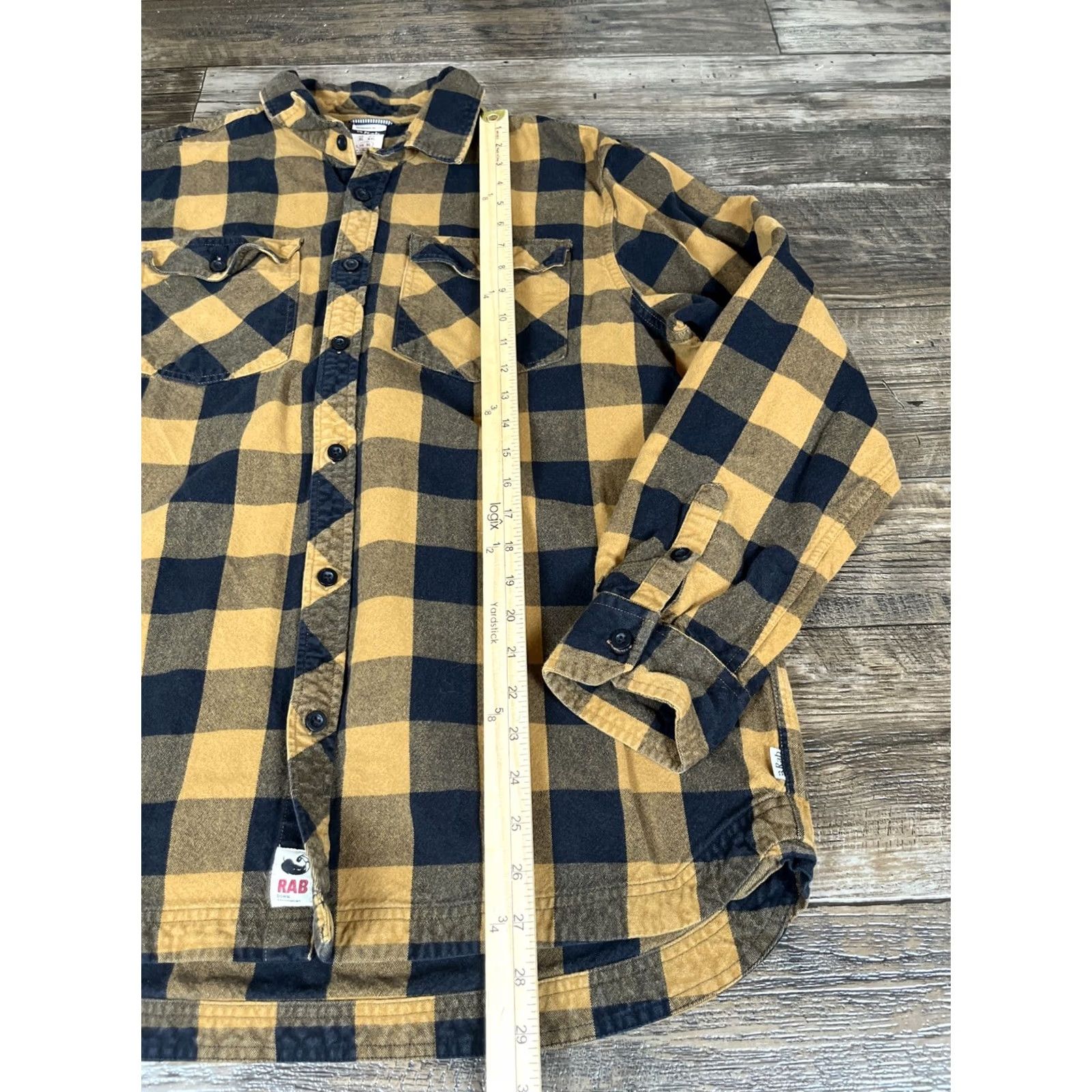 Rab Rab Button-Up Shirt XL Gold Check Flannel Cotton Men Size US XL / EU 56 / 4 - 3 Thumbnail