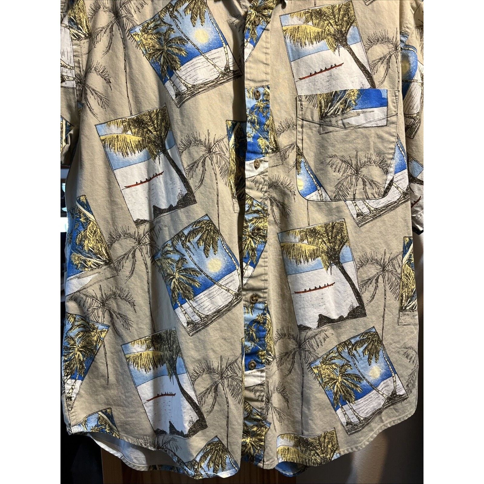 Puritan Puritan Hawaiian Style Shirt Size L Men's Brown Button Up SS Size US L / EU 52-54 / 3 - 6 Thumbnail