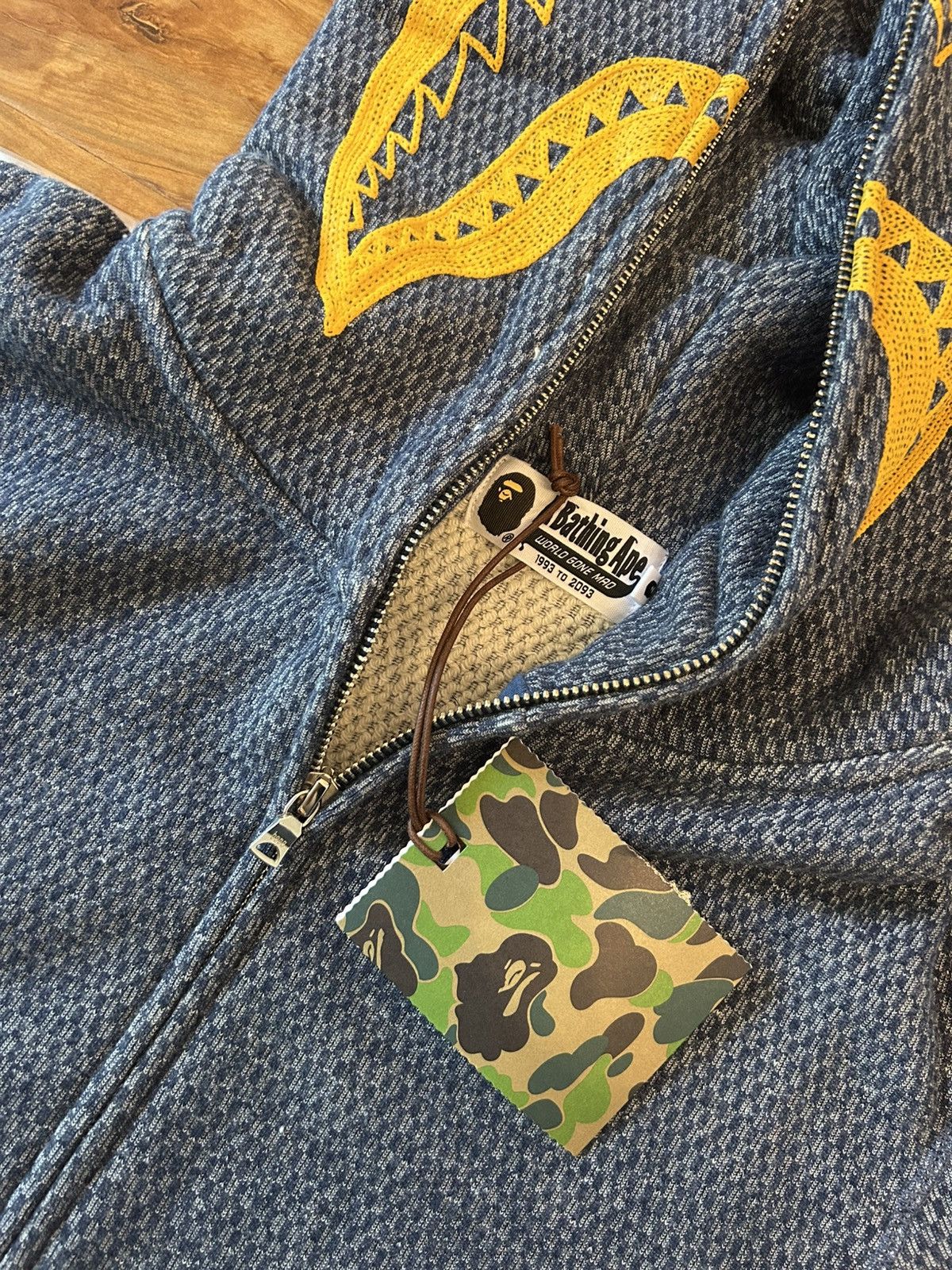 Bape NEW Bape Indigo Shark Full Zip Hoodie Size US M / EU 48-50 / 2 - 7 Thumbnail