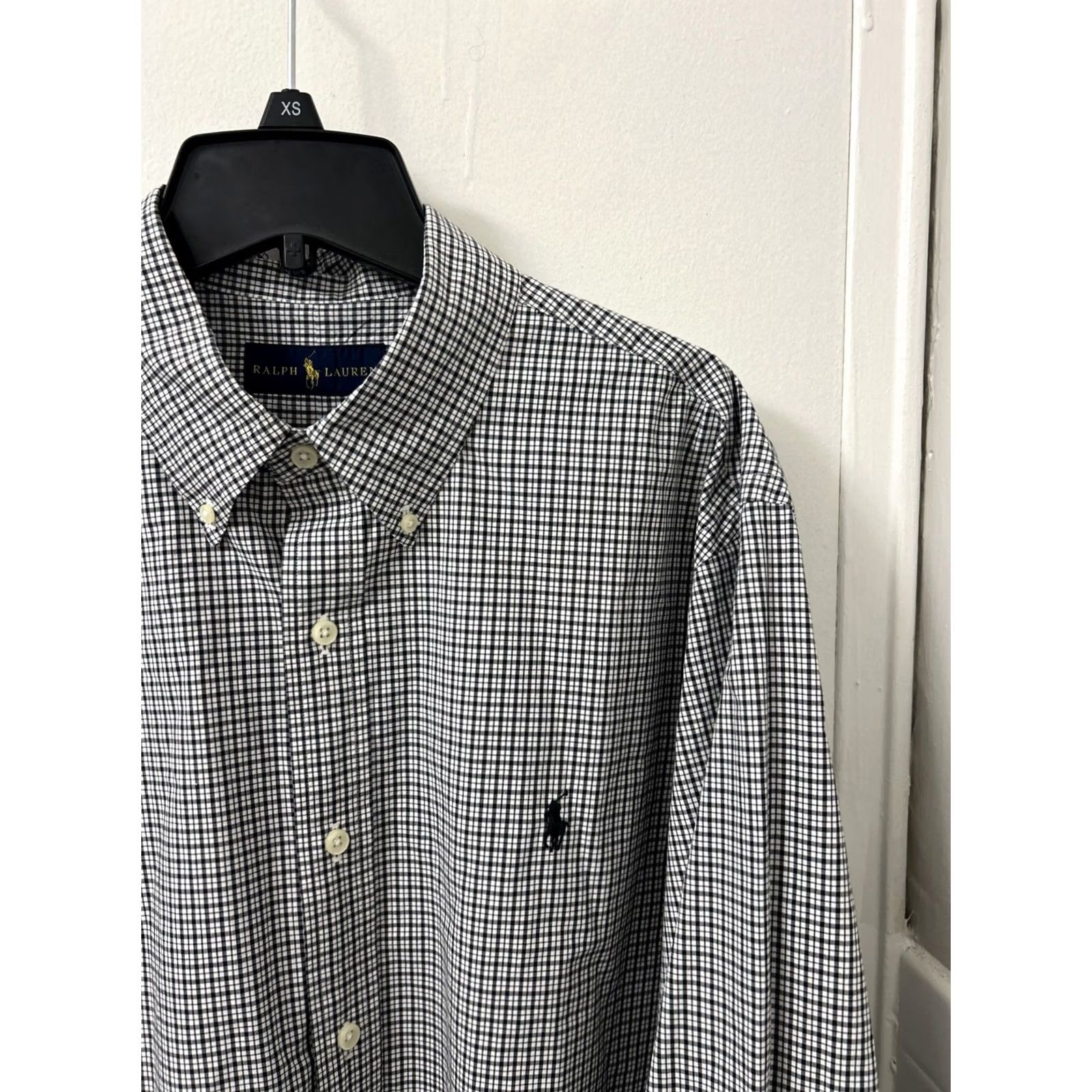 Polo Ralph Lauren VINTAGE Ralph Lauren Shirt Mens XL Black White Plaid Button-Down Pony Logo L/S Size US XL / EU 56 / 4 - 4 Thumbnail