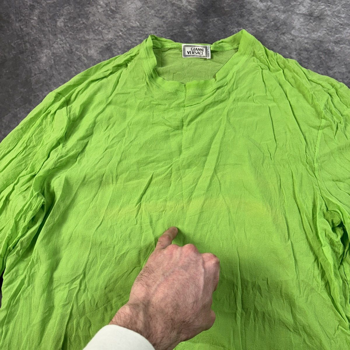 Versace × Vintage Vintage Gianni Versace Mesh Longsleeve Sheer Brat Viscose Size US S / EU 44-46 / 1 - 8 Thumbnail