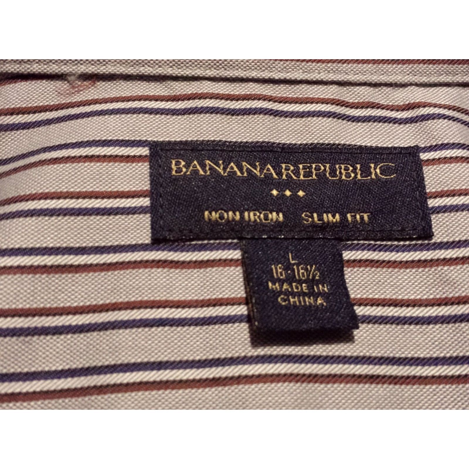 Banana Republic Banana Republic Mens Long Sleeve Button-Front Multicolor Striped Shirt L Large Multicolor Casual Shirt Men Size US L / EU 52-54 / 3 - 3 Thumbnail