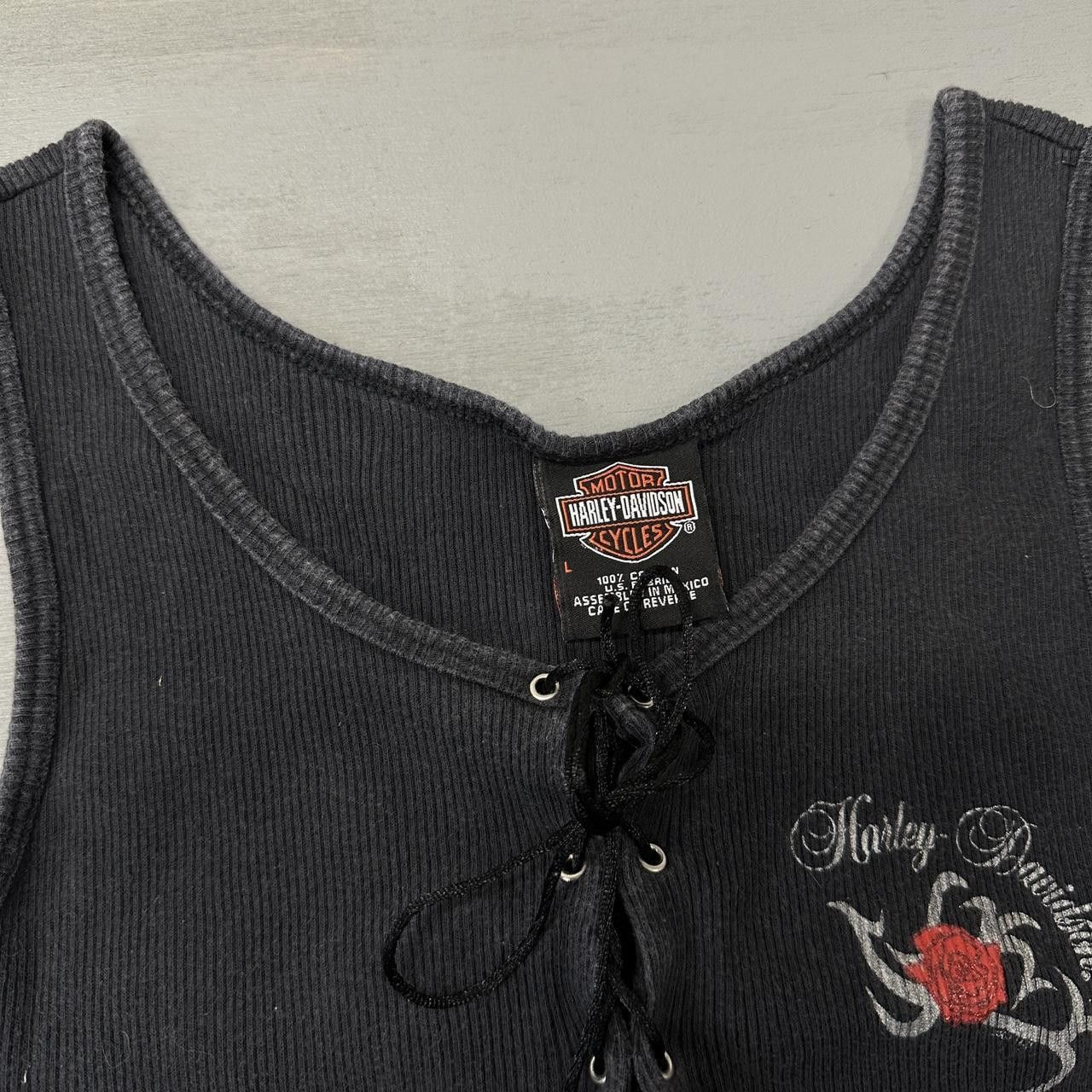 Harley Davidson Y2K Harley Davidson Lace Up Tank Top Women’s Large Size L / US 10 / IT 46 - 4 Thumbnail