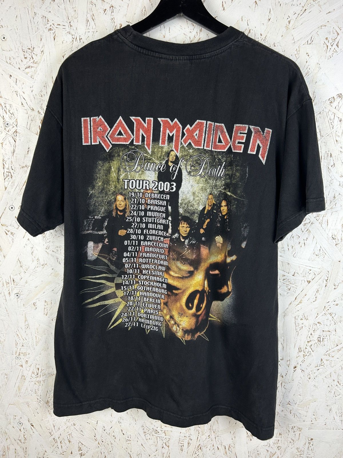 Band Tees Iron Maiden 2003 Dance Of Death Euro Boot T-Shirt Black XL Size US L / EU 52-54 / 3 - 3 Thumbnail