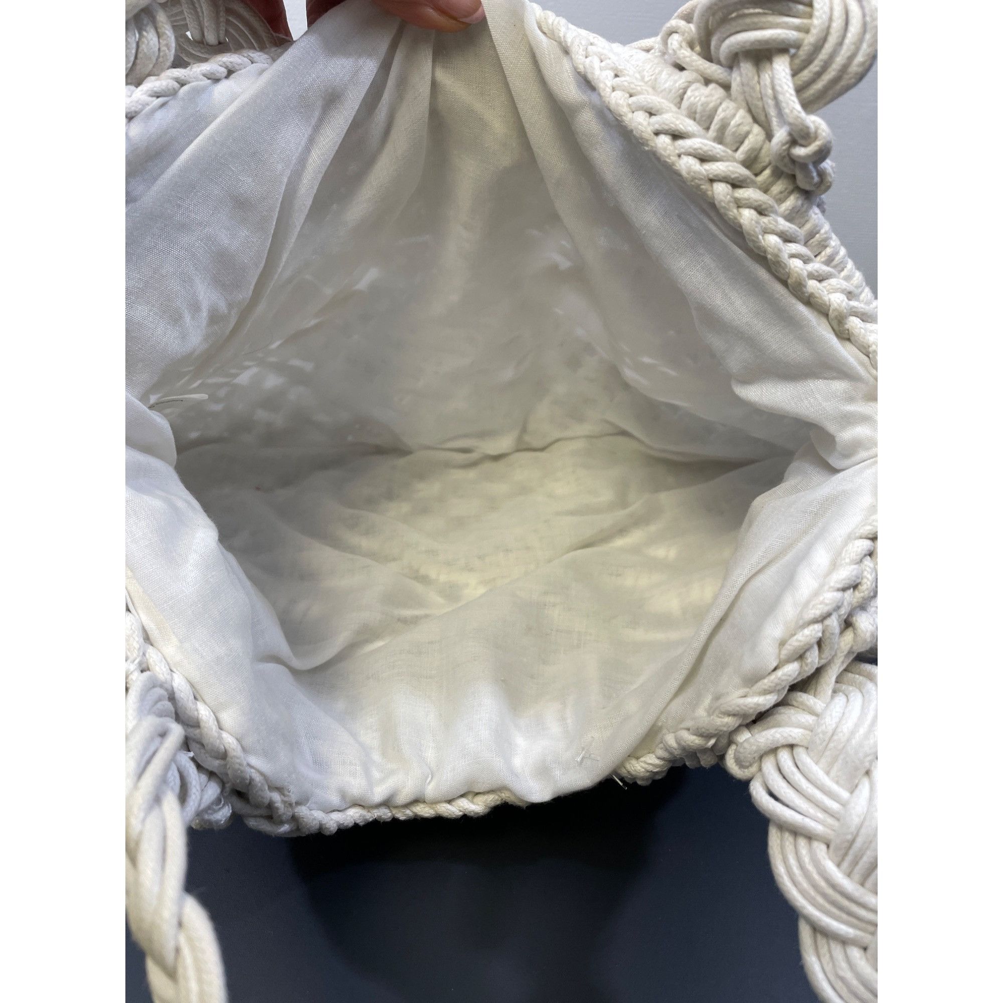 Other Women's Handmade Macrame/Crochet White Hand bag SKU 4278 Size ONE SIZE - 6 Thumbnail
