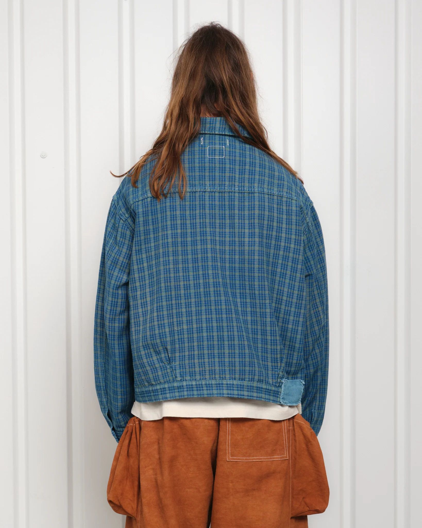 Story Mfg. 💚 Blue In Green x Story Mfg. Sundae Jacket Indigo Mud Check Size US M / EU 48-50 / 2 - 4 Thumbnail