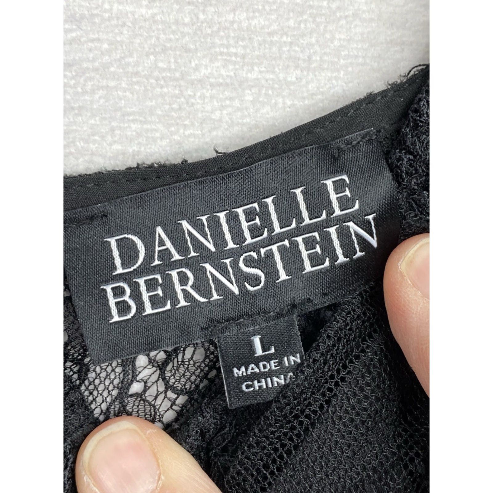Vintage DaniellE Bernstein Lace Dress L Black Sleeveless Midi V-Neck NWT Womens Size L / US 10 / IT 46 - 5 Thumbnail