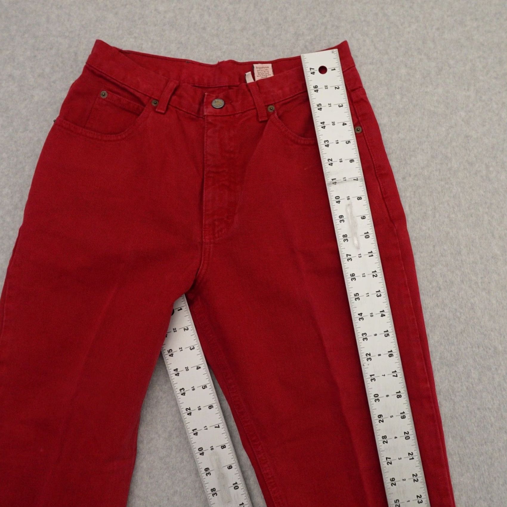 Calvin Klein VINTAGE Calvin Klein Womens Jeans 12 (12X28) Red Denim High Rise Zipper Fly Straight Jeans Womens Size 12 Red Denim Zipper Size 34" / US 12 / IT 48 - 7 Thumbnail