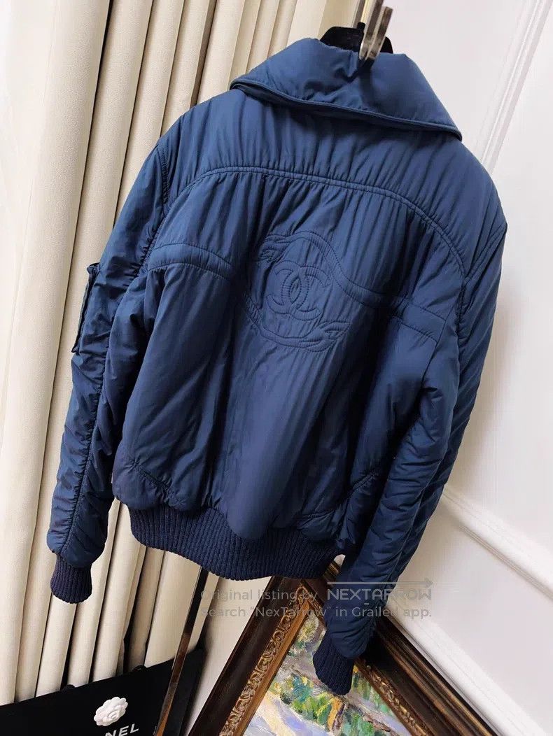 Chanel Chanel Dark blue Leo embossed cotton jacket Size XS / US 0-2 / IT 36-38 - 2 Thumbnail
