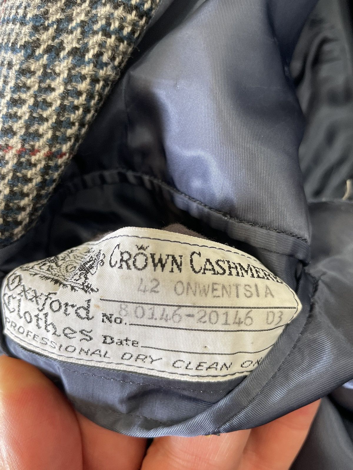 Oxxford Clothes × Vintage Cashmere Check Jacket Size 42R - 11 Thumbnail