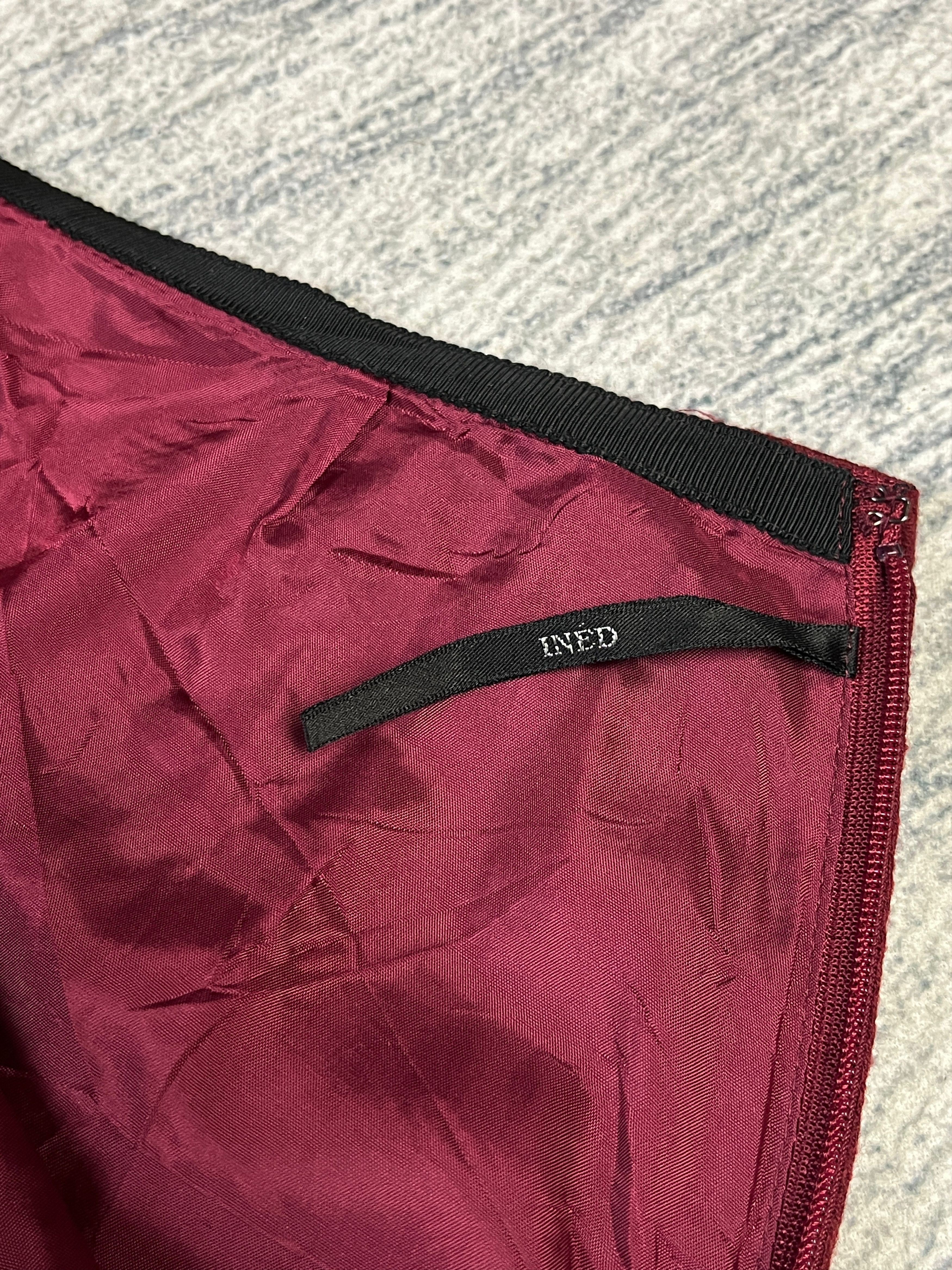 Yohji Yamamoto Ined Red Wool Skirt Size 26" / US 2 / IT 38 - 5 Thumbnail