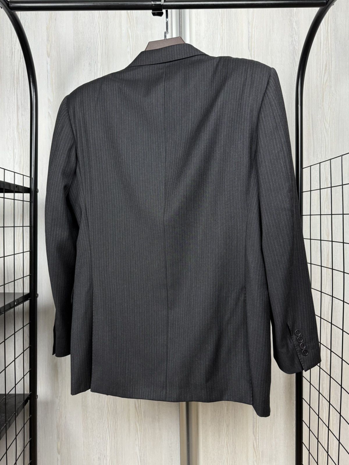 Lanvin Lanvin Classique Dark Gray Striped Wool 3 Button Vented Suit Size 42R - 6 Thumbnail