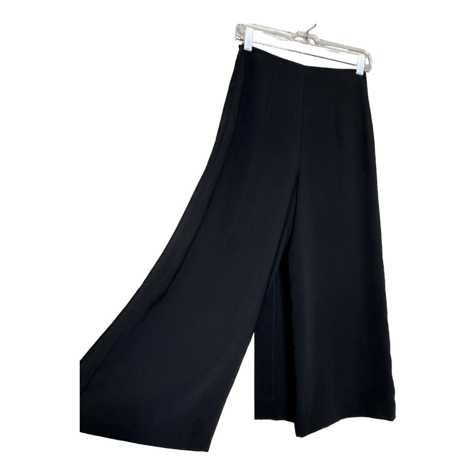 Zara Zara Basic crepe palazzo front overlap flap pants size small Size 27" / US 4 / IT 40 - 12 Thumbnail