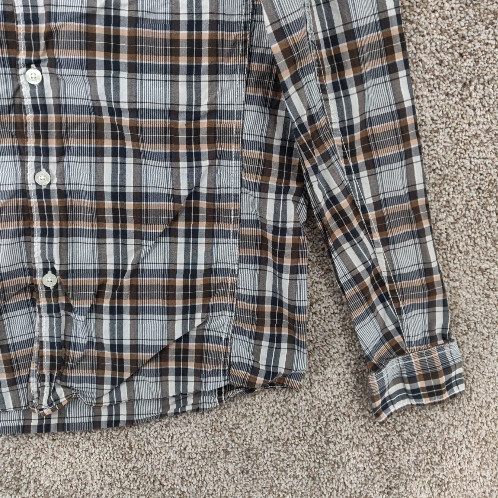 RVCA RVCA Shirt Mens M Yellow Plaid Long Sleeve Button-Up Regular Fit Size US M / EU 48-50 / 2 - 4 Thumbnail