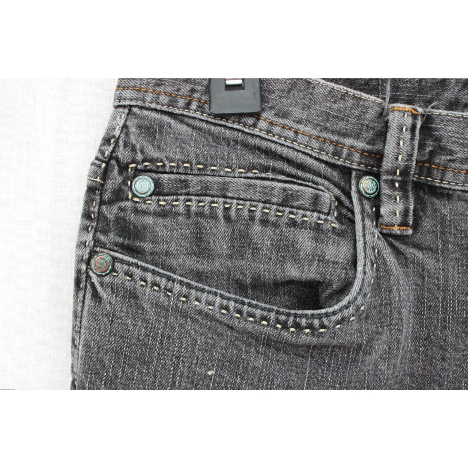 Nat Nast Nat Nast Jeans Men's 32x33 Black Stretch Washed Preppy Grunge Heavy Stitching Size US 32 / EU 48 - 4 Thumbnail