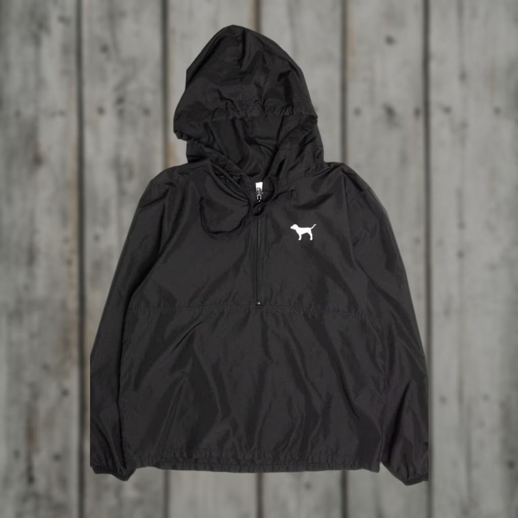 Pinko VINTAGE Black Pullover Windbreaker Pink Dog Logo Small Hoodie 19791 Size US S / EU 44-46 / 1 - 1 Thumbnail