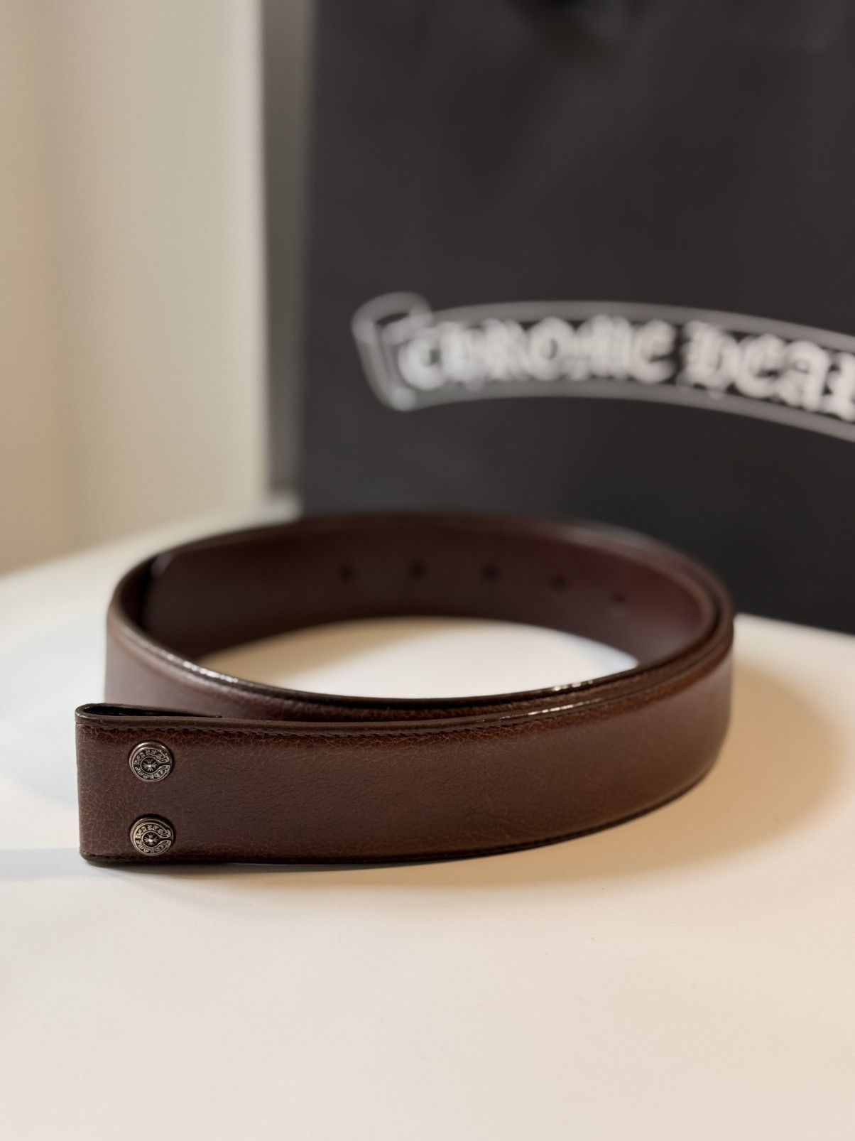 Chrome hearts belt brown sz 34