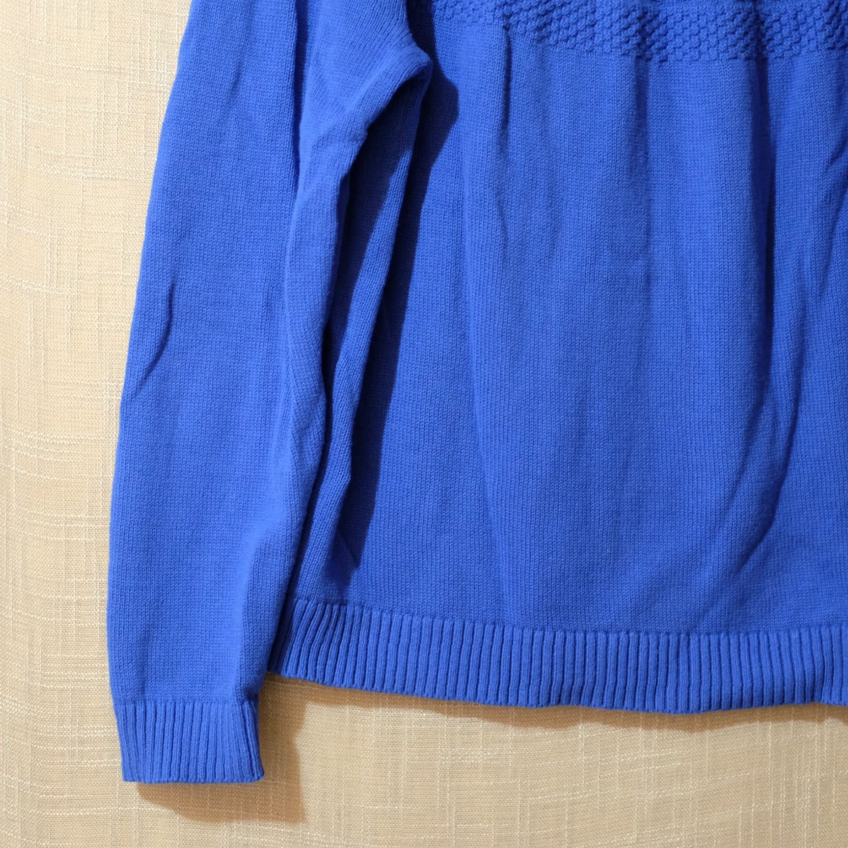 Vintage Christopher & Banks Zip Up Sweater Women's L Royal Blue Knit Full Zip Lightweight 100% Cotton Casual Autumn Winter Fall Men's? Size L / US 10 / IT 46 - 7 Thumbnail