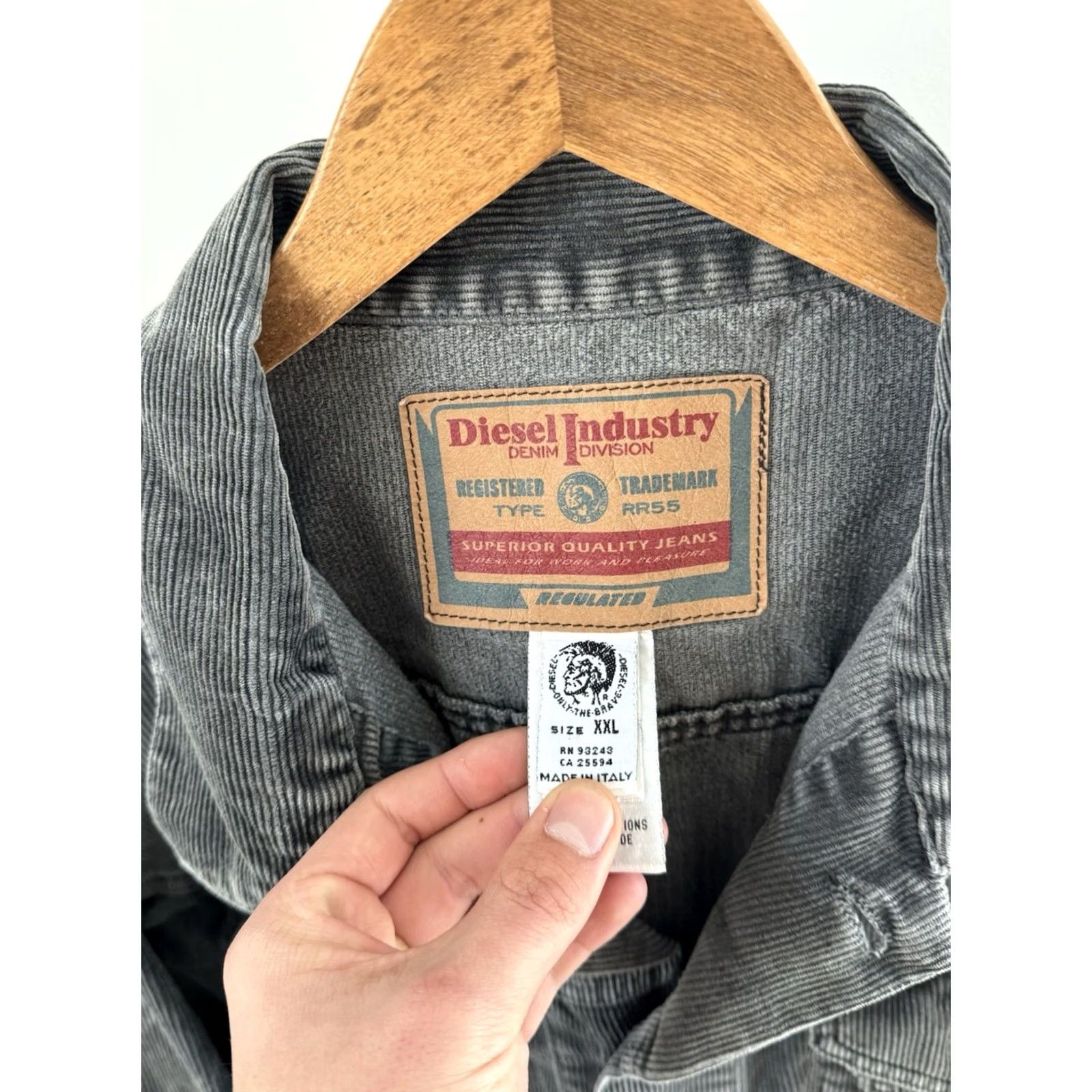 Diesel VINTAGE Diesel Corduroy Jacket 90s Bomber Shirt Mens XL-XXL Dark Gray Size US XXL / EU 58 / 5 - 7 Thumbnail