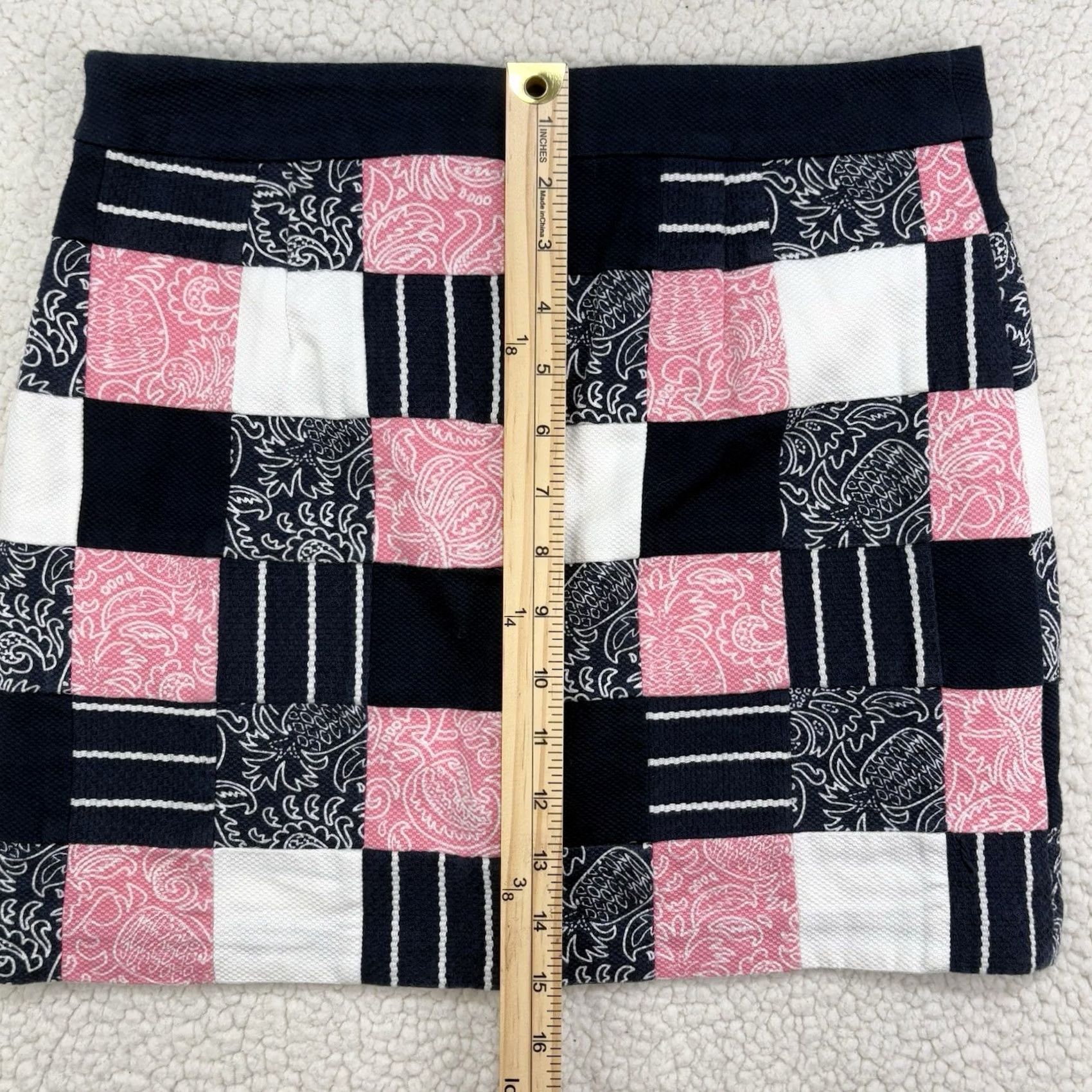 Vineyard Vines Vineyard Vines Skirt Womens 0 Mini Short Pink Navy White Paisley Stripe Multicolor Pattern Size 25" / US 0 / IT 36 - 6 Thumbnail