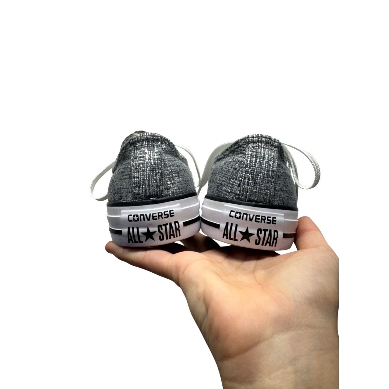 Converse Converse Shoes Womens Gray All Star Low Top Texture Canvas Rubber Sole Lace Size M / US 6-8 / IT 42-44 - 2 Thumbnail