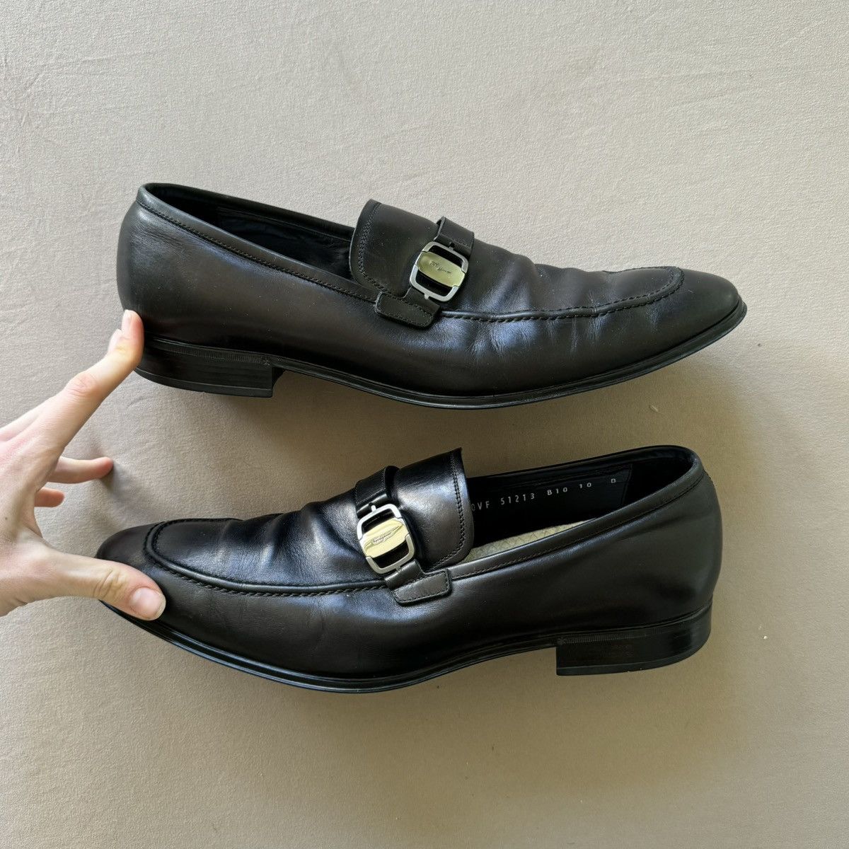 Salvatore Ferragamo || Mattia Side Buckle Dress Slip‎ On Loafers Black Silver 9 Designer × Salvatore Ferragamo Salvatore Ferragamo Mattia  main image 4