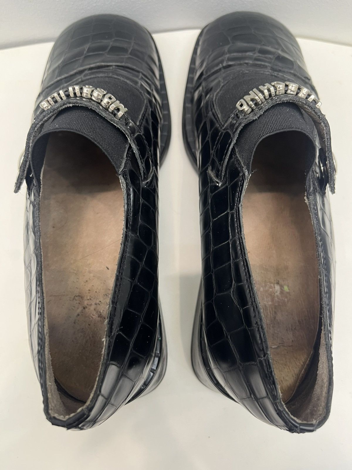 Moschino Moschino Movable Logo Chunky Platform Slip On Loafers Size US 7 / IT 37 - 6 Thumbnail