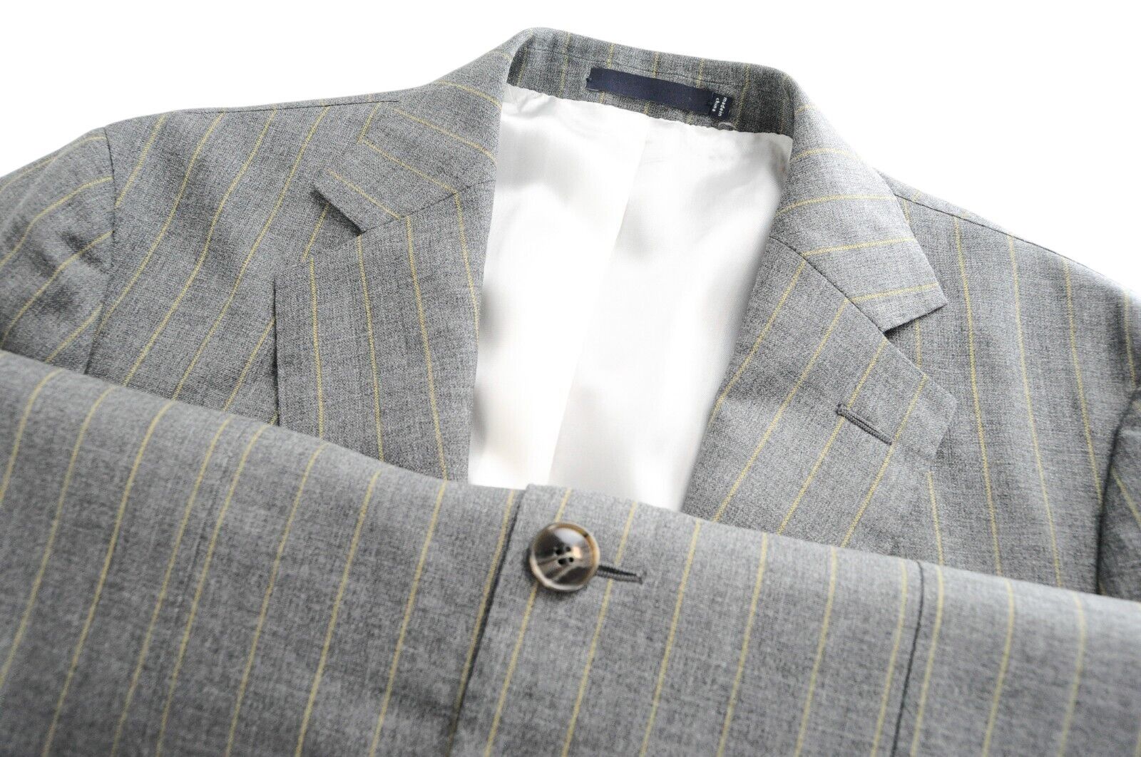 Suitsupply HAVANA PATCH UK38R Wool Grey Striped 2 Piece Suit 57910 Size 38R - 7 Thumbnail