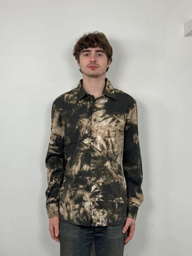Just Cavalli AW2010 Cavalli Brown Leaf Print Modern Shirt Size US M / EU 48-50 / 2 - 2 Thumbnail